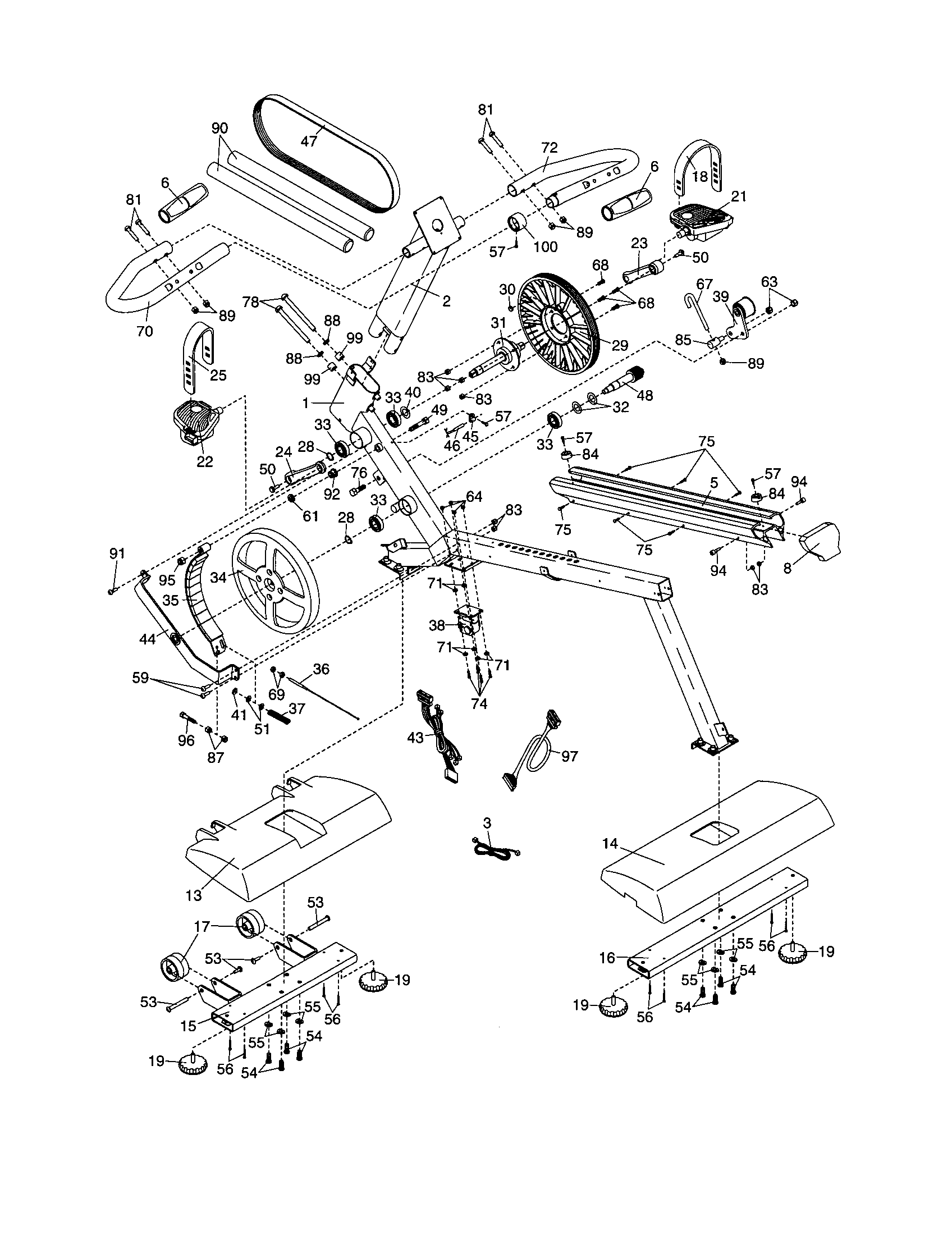NordicTrack 831283291 frame/handlebar/stabilizer cover diagram
