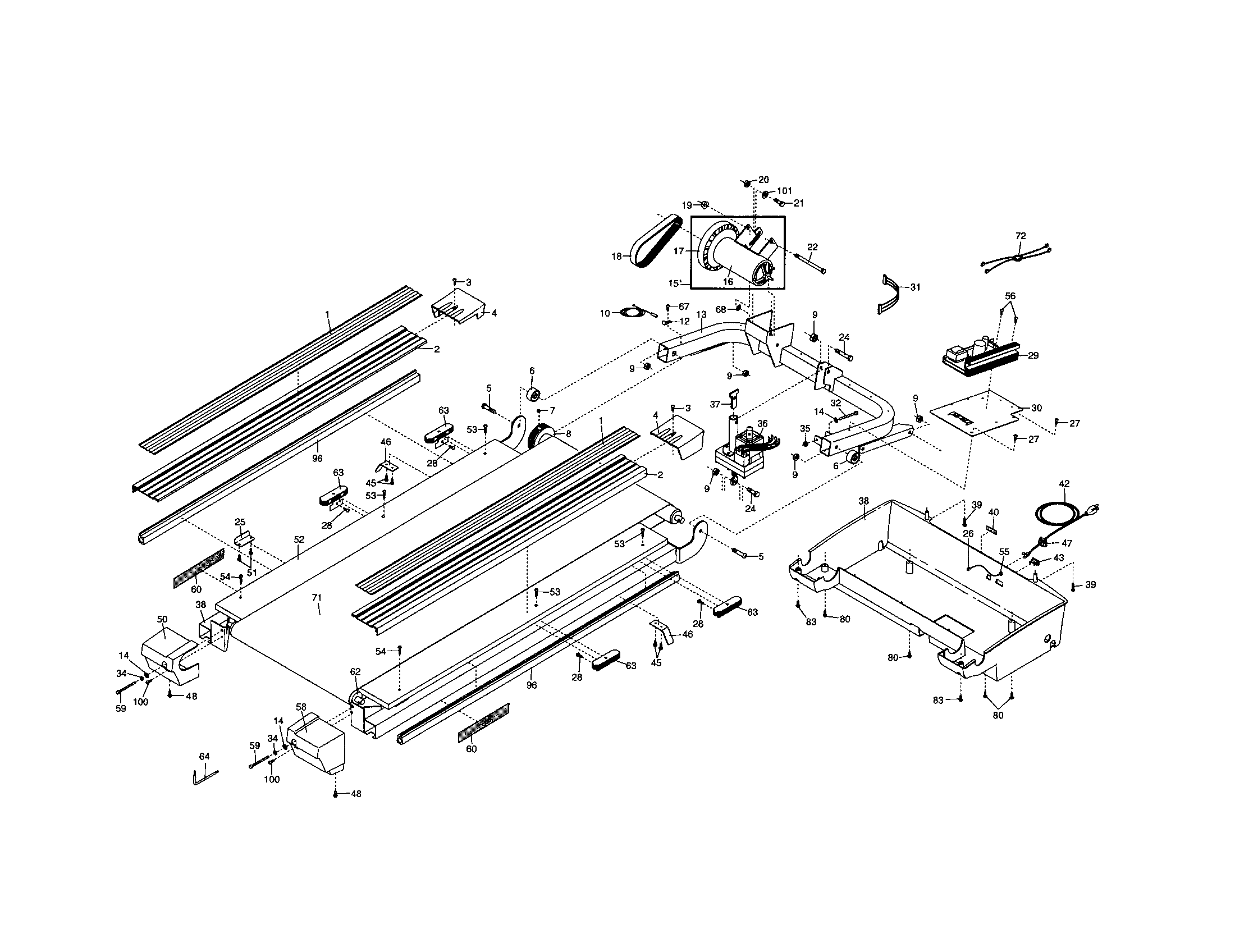 Proform PFTL79103 walking belt/motor diagram