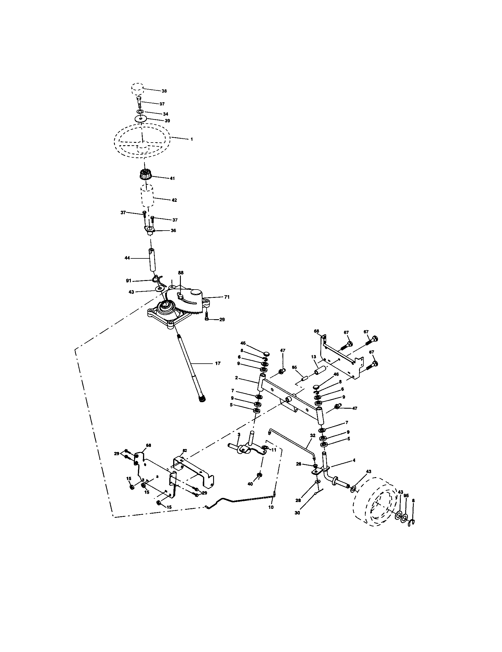 Craftsman 917274400 steering assembly diagram