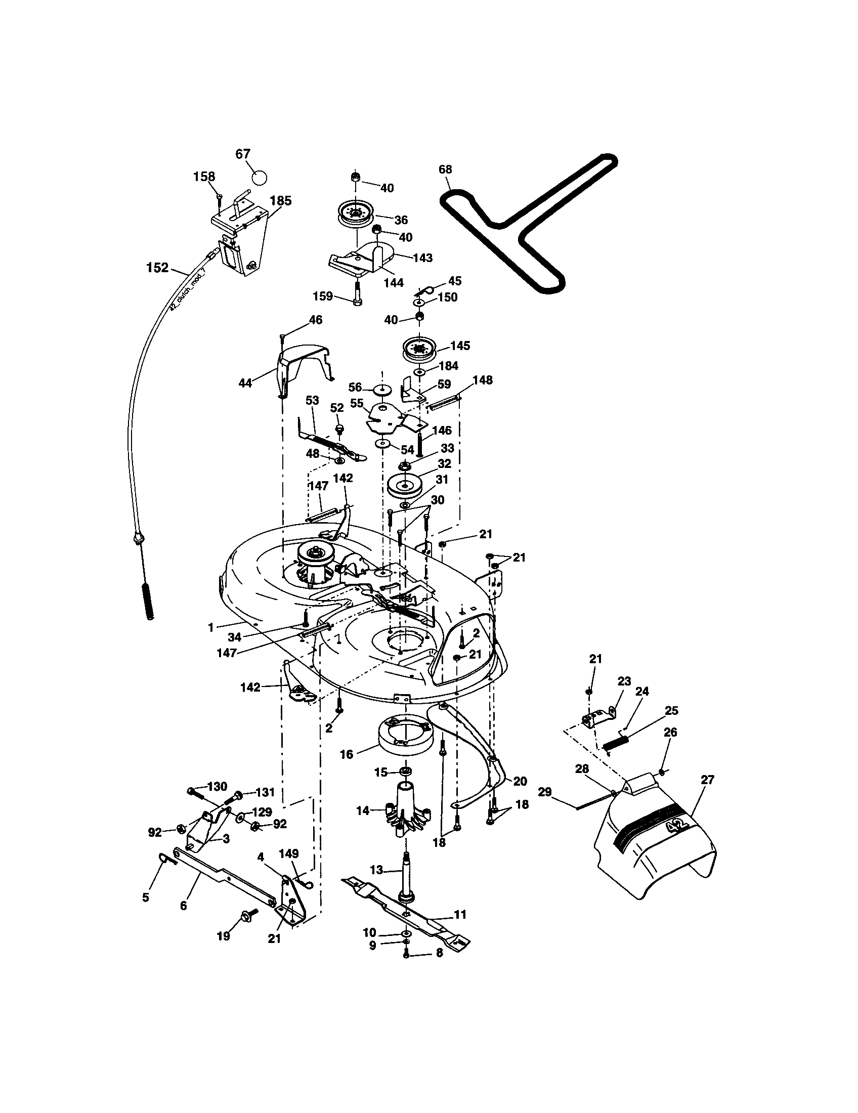Craftsman 917274400 mower deck diagram