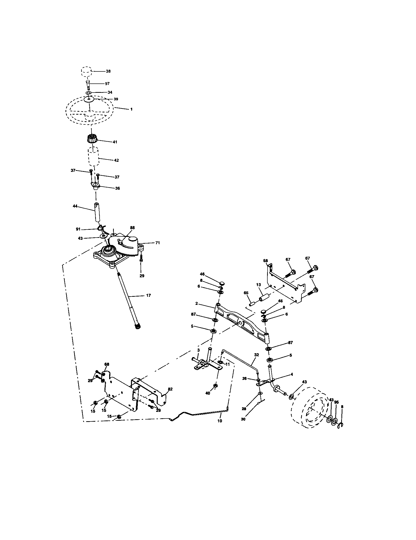 Craftsman 917274750 steering assembly diagram