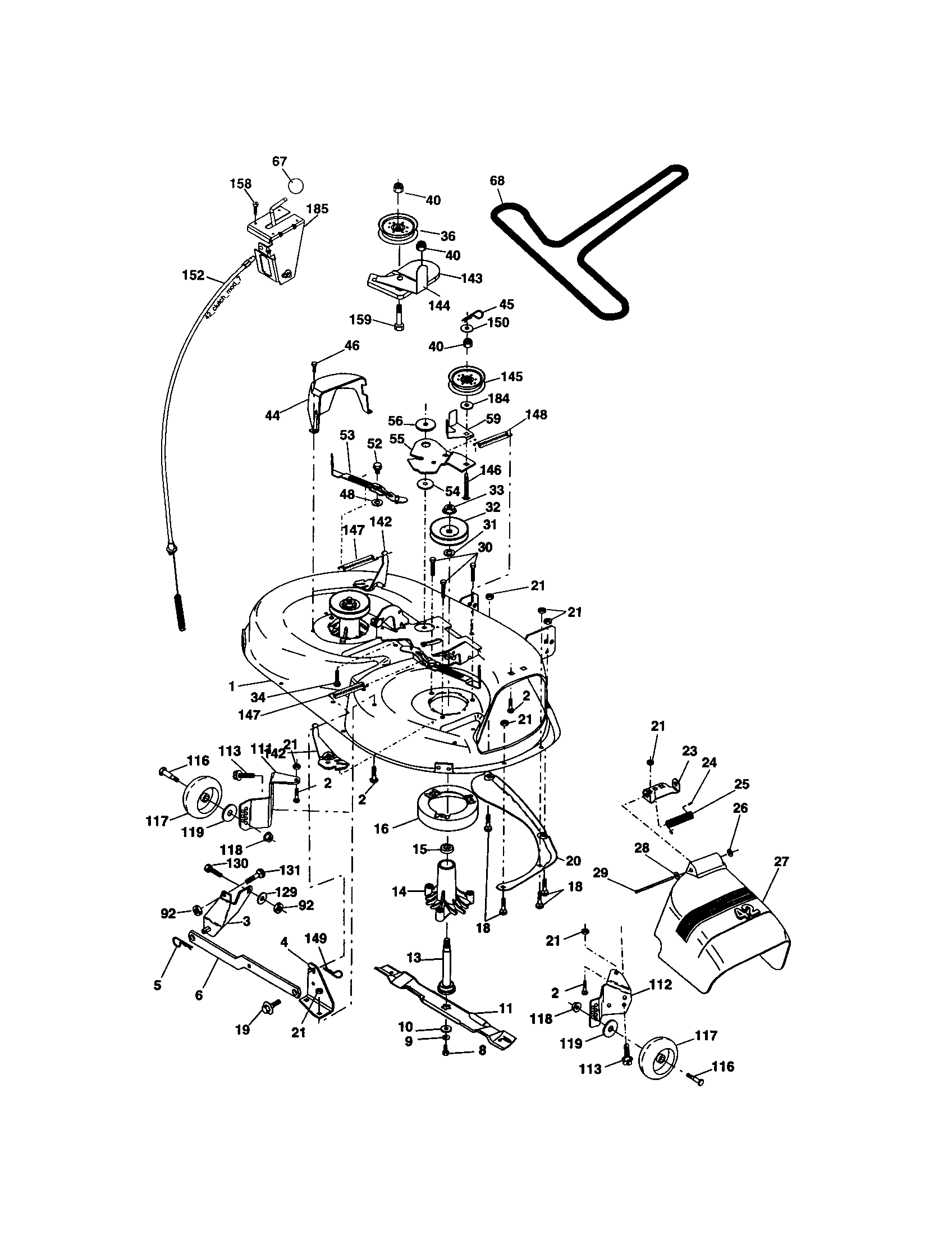 Craftsman 917274750 mower deck diagram