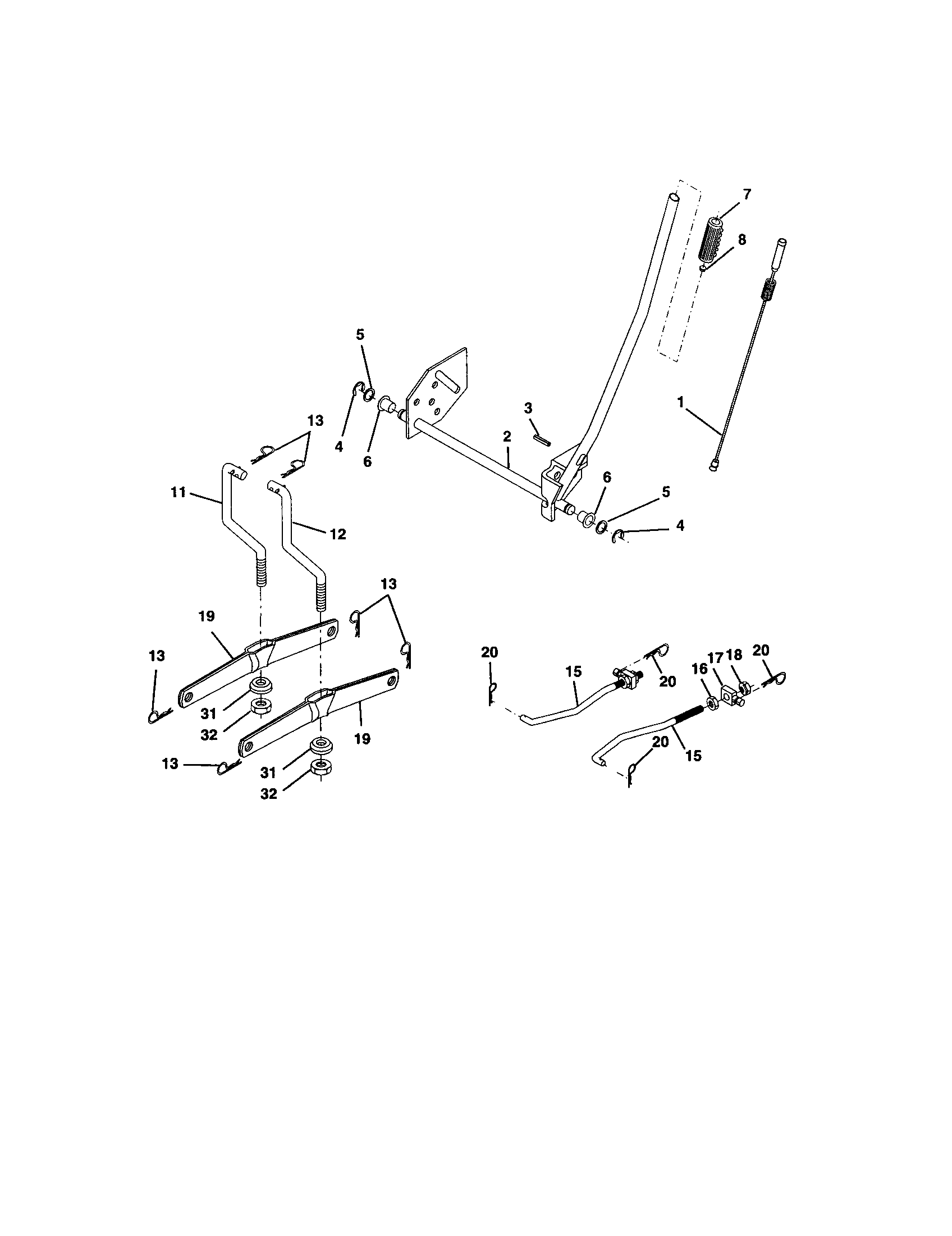 Craftsman 917274761 lift assembly diagram