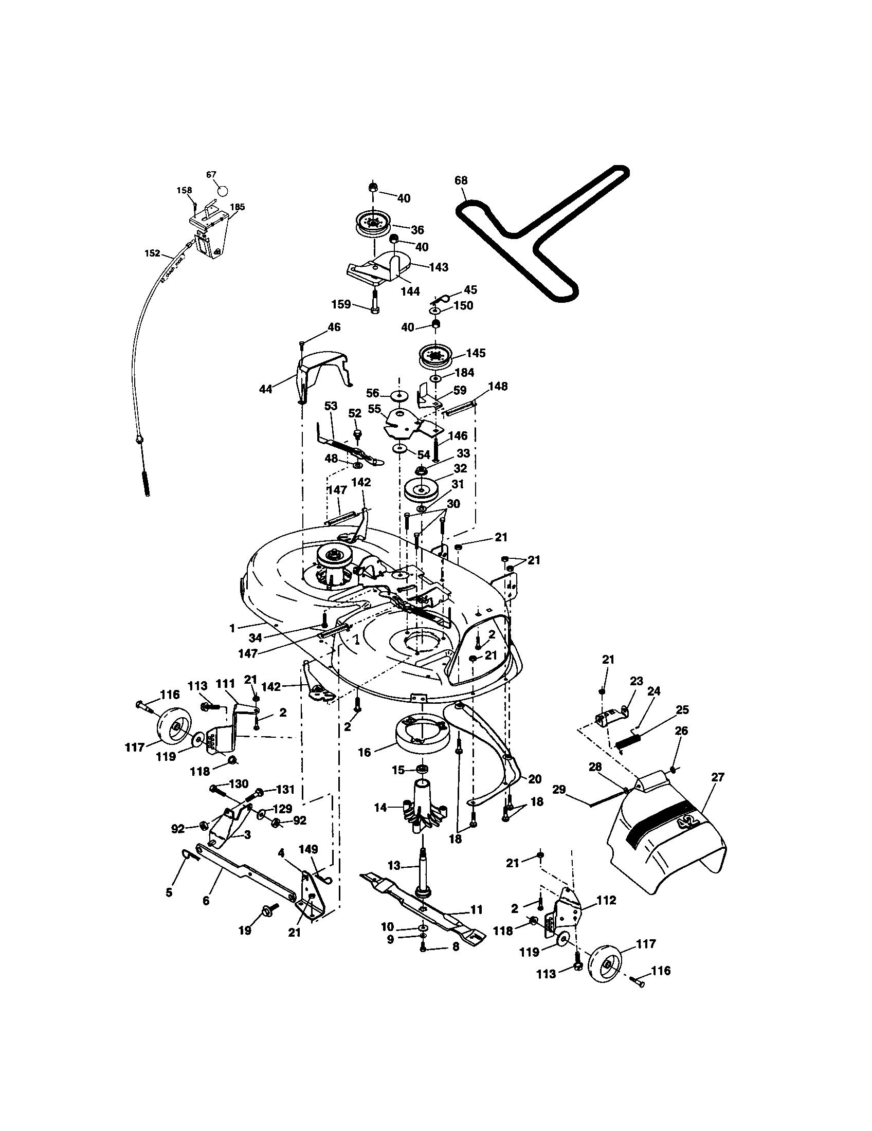 Craftsman 917274821 mower deck diagram