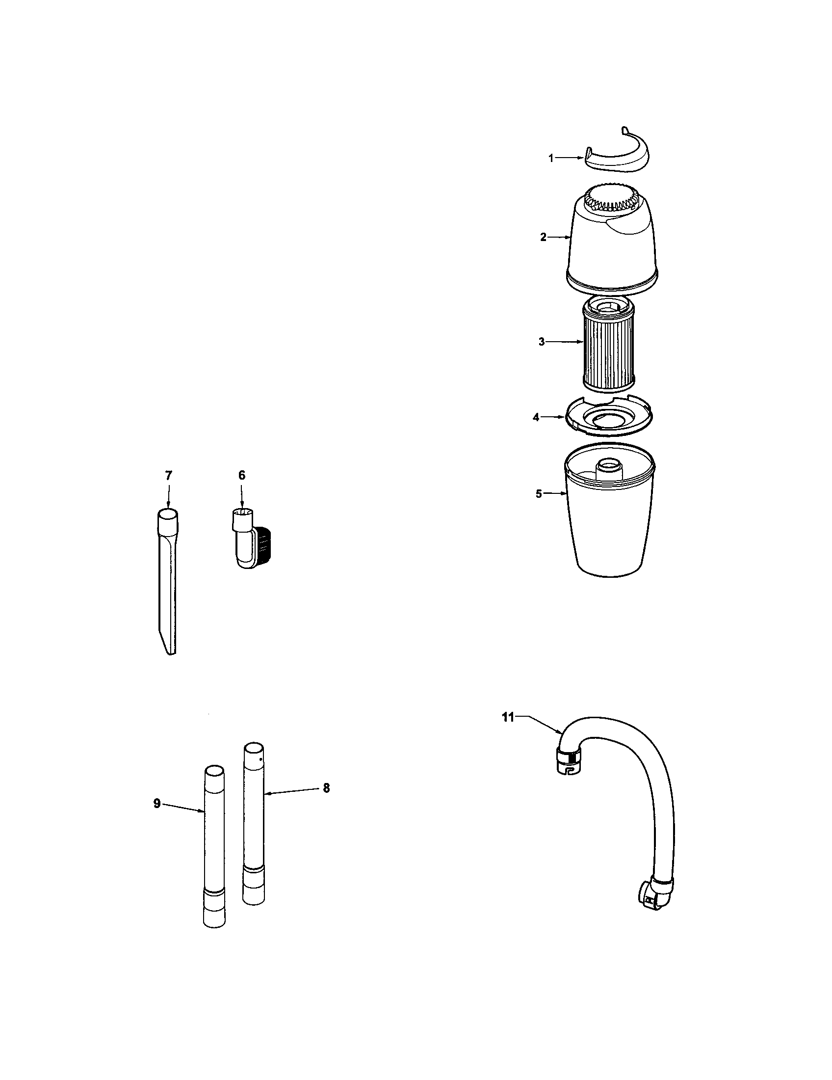 Kenmore 11634722400 hose and attachments diagram