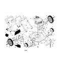 Craftsman 917387600 engine/housing/handle/wheels diagram