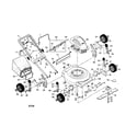 Craftsman 917388562 engine/housing/handle/wheels diagram
