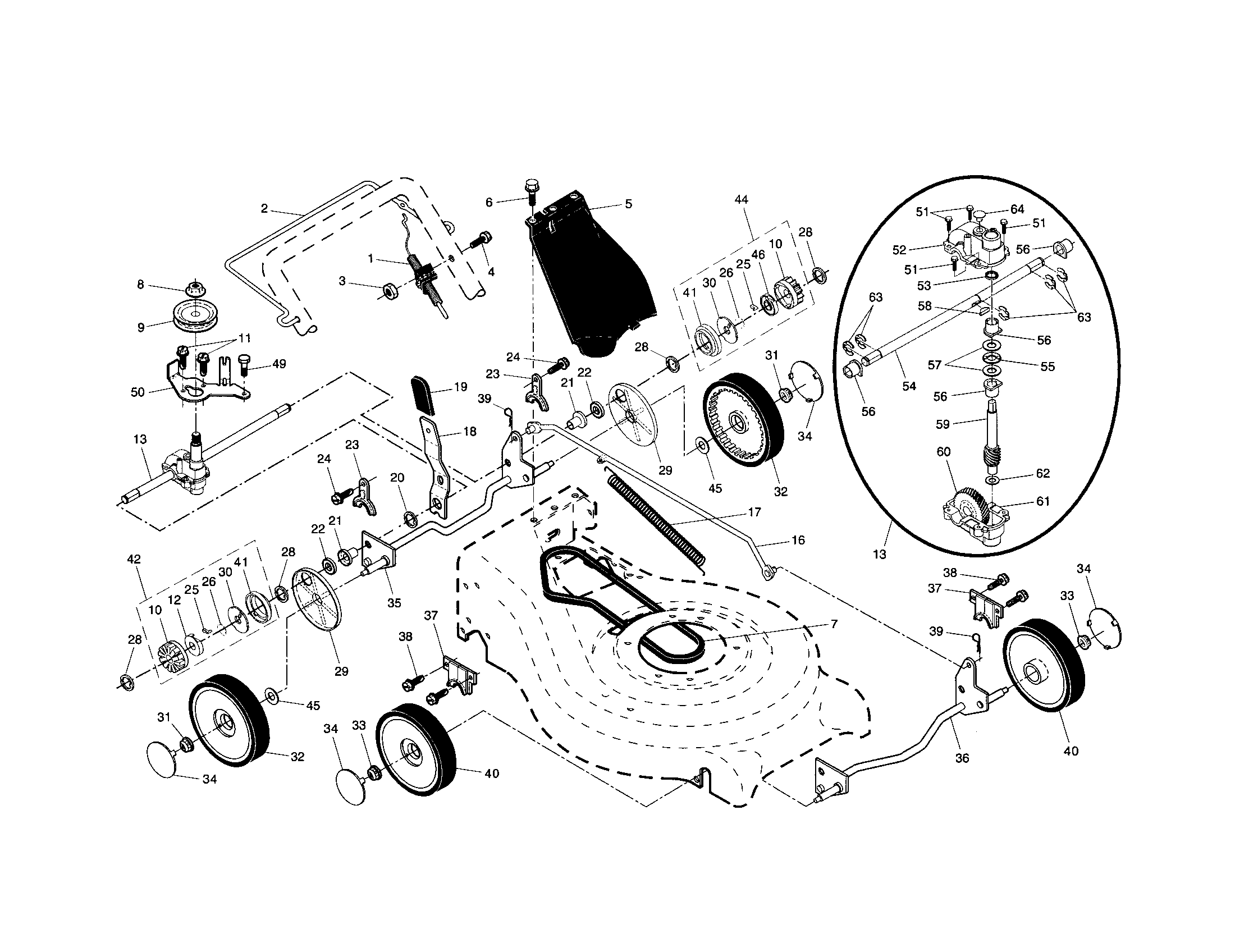 Craftsman 917374822 wheels/tires diagram