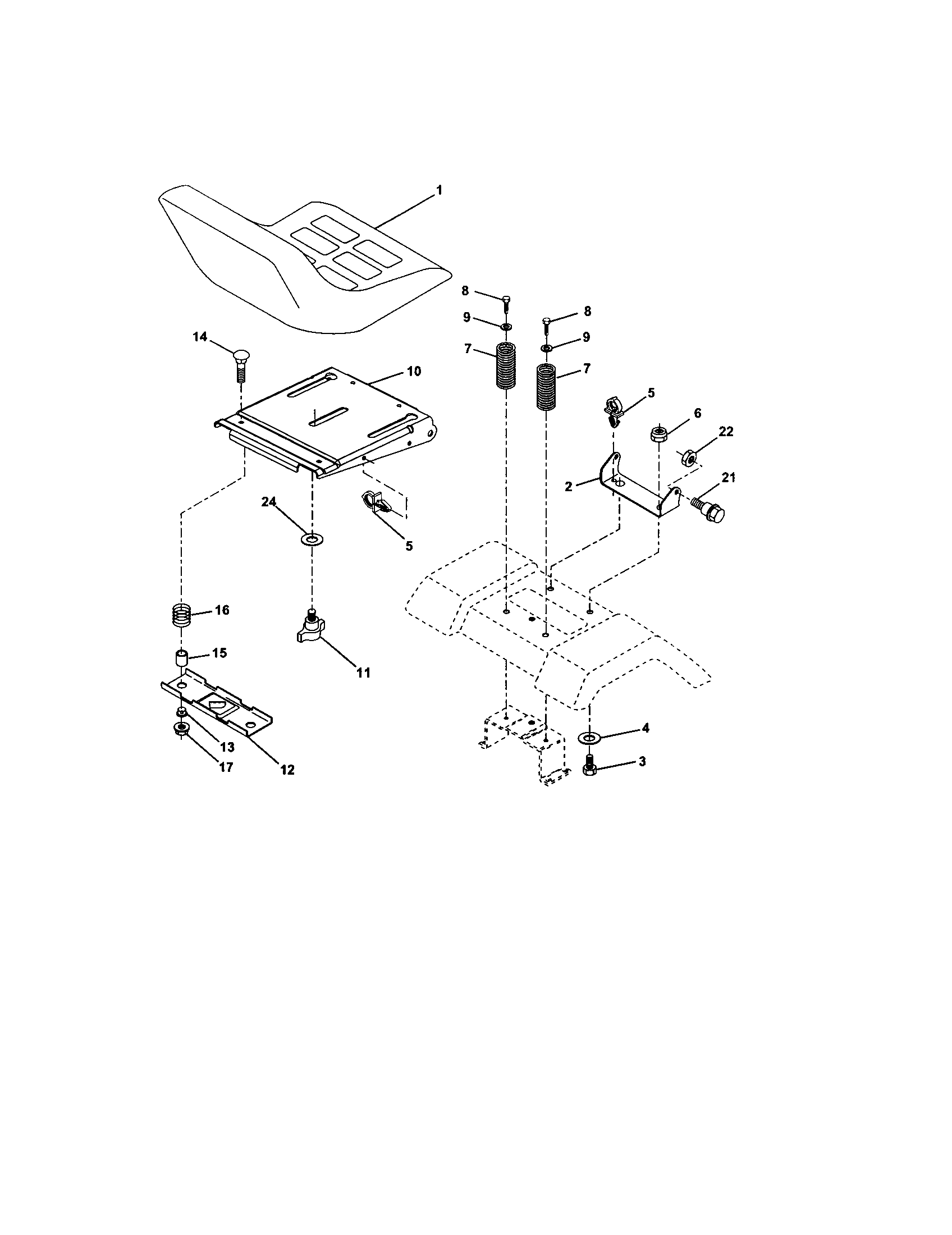 Craftsman 917274391 seat assembly diagram