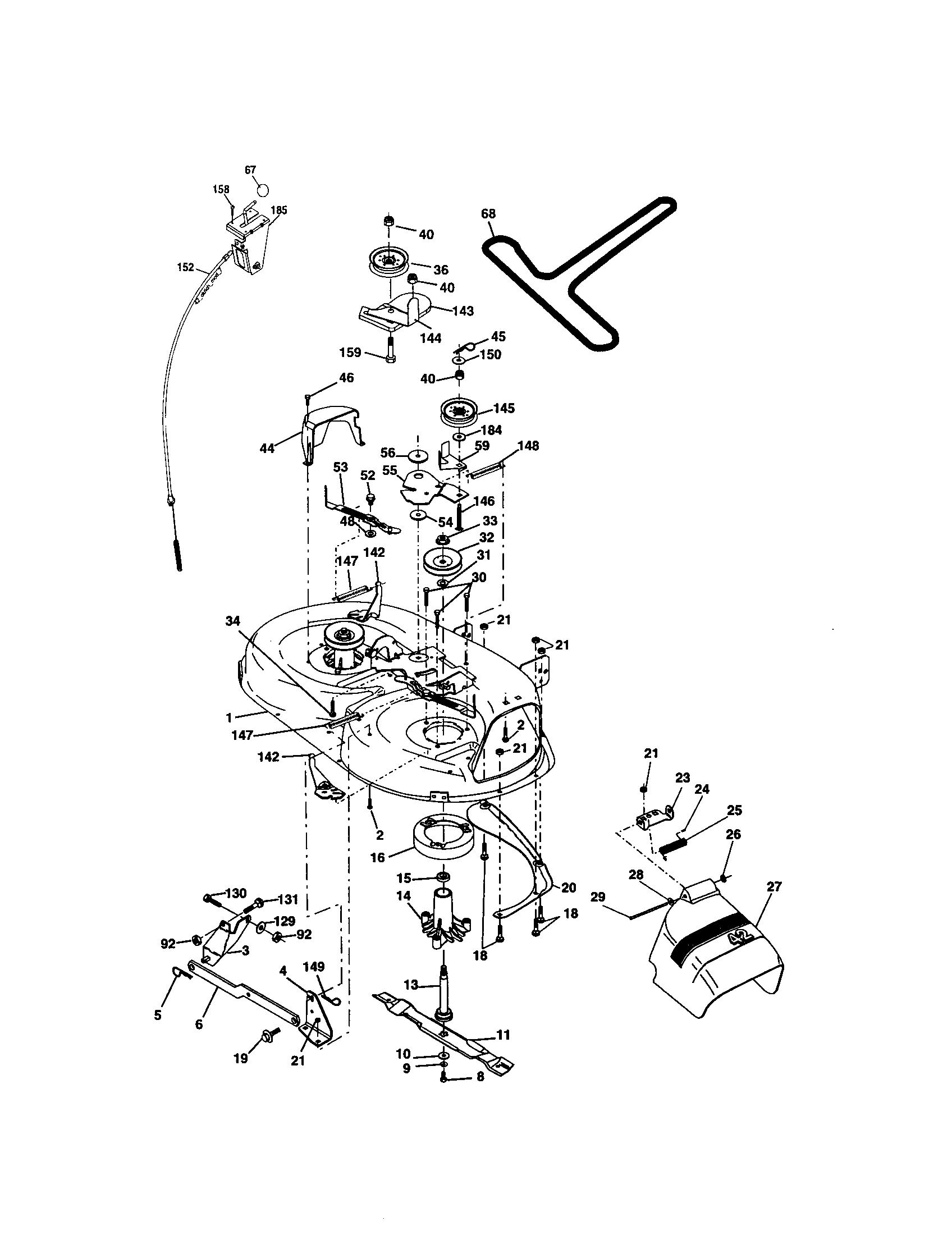 Craftsman 917274391 mower deck diagram