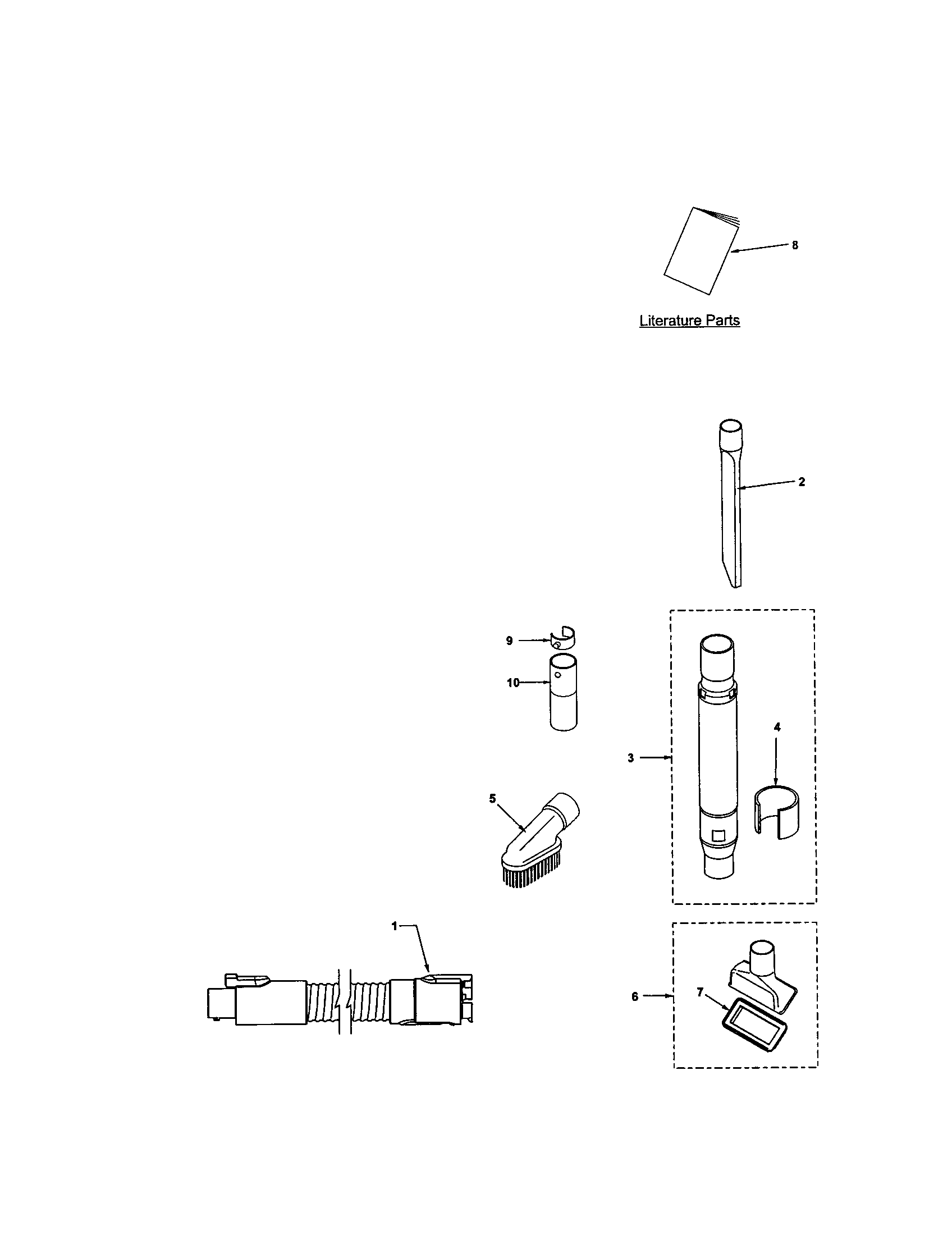 Kenmore 11633922300 hose and attachments diagram