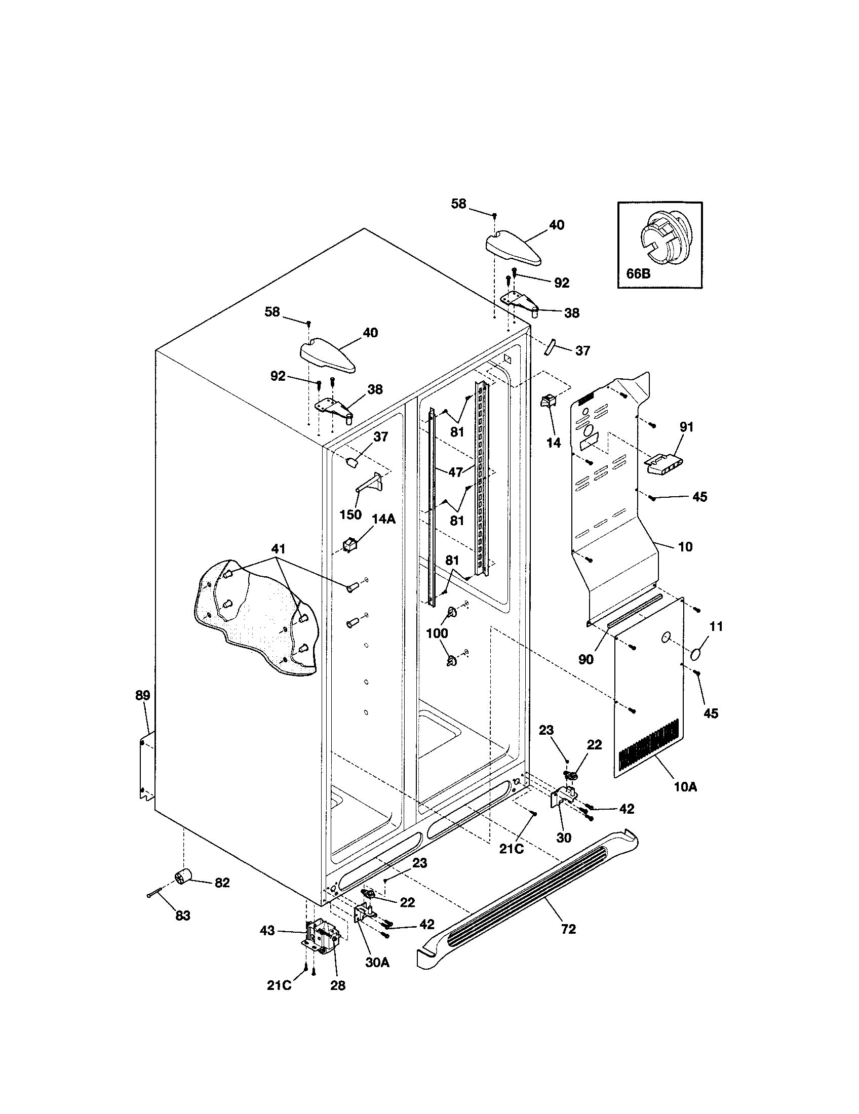 Kenmore 25351234104 cabinet diagram