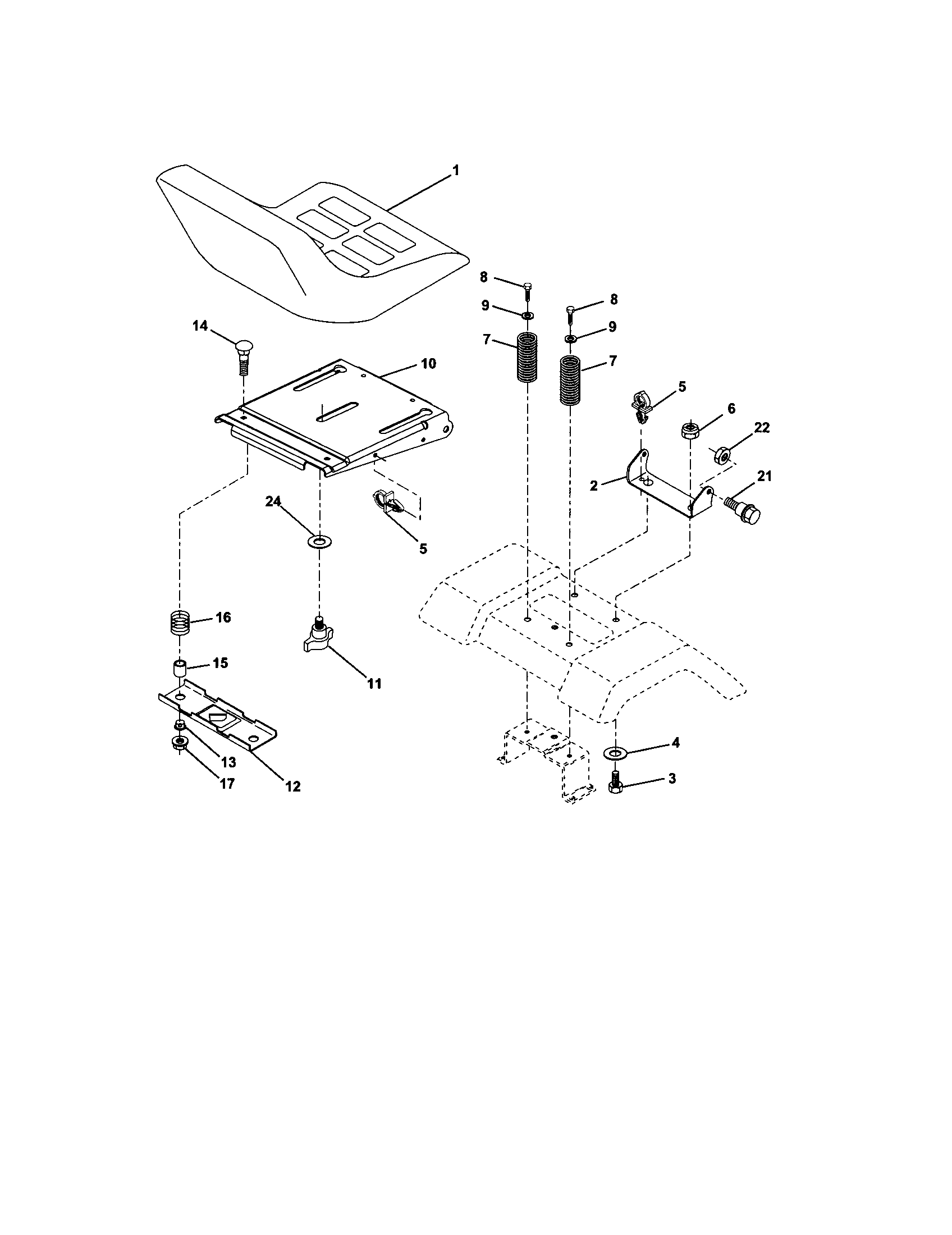 Craftsman 917274762 seat assembly diagram