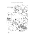 Kenmore 11623512303 motor, fan/wheels/base/dust box diagram