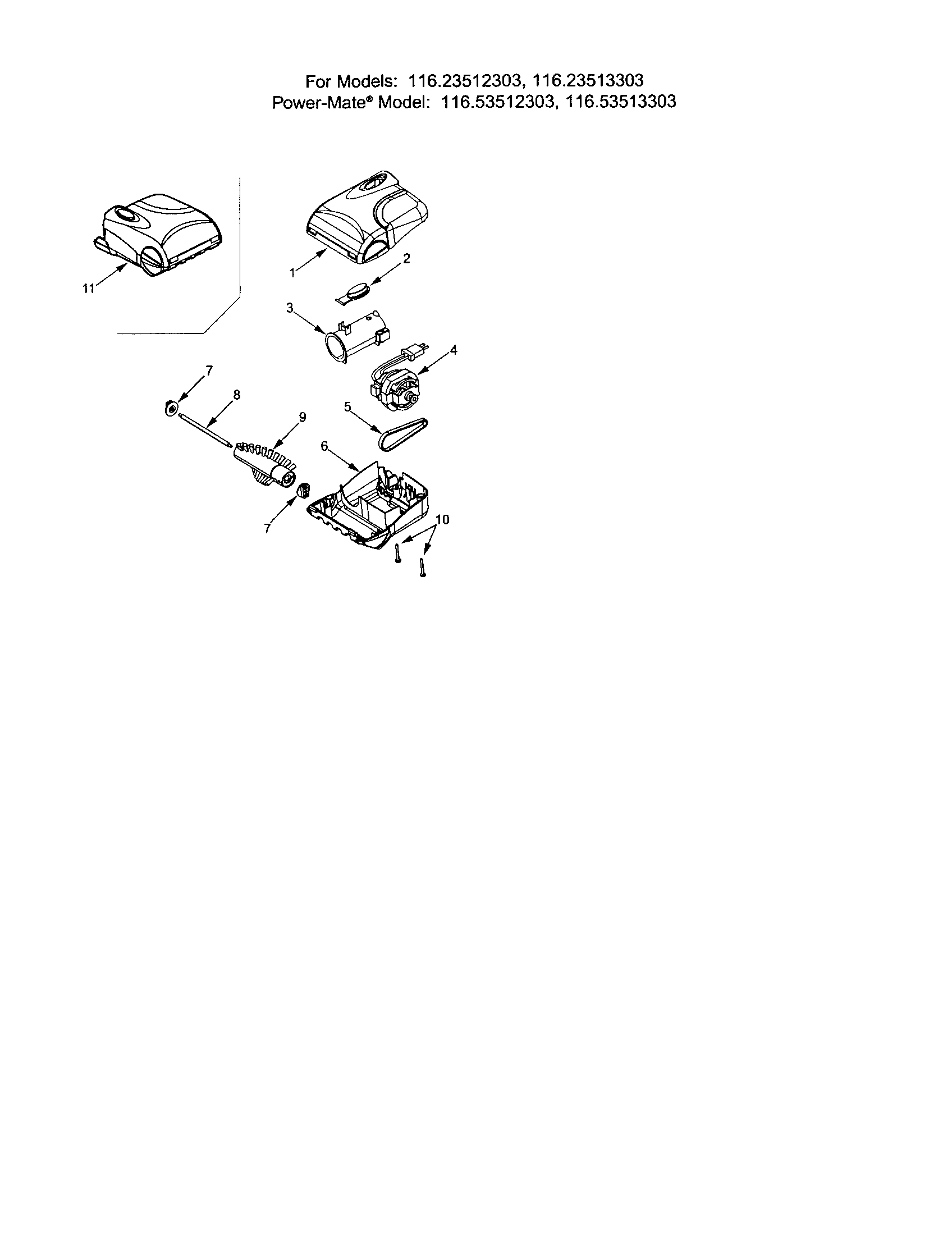 Kenmore 11623512303 power-mate jr. diagram