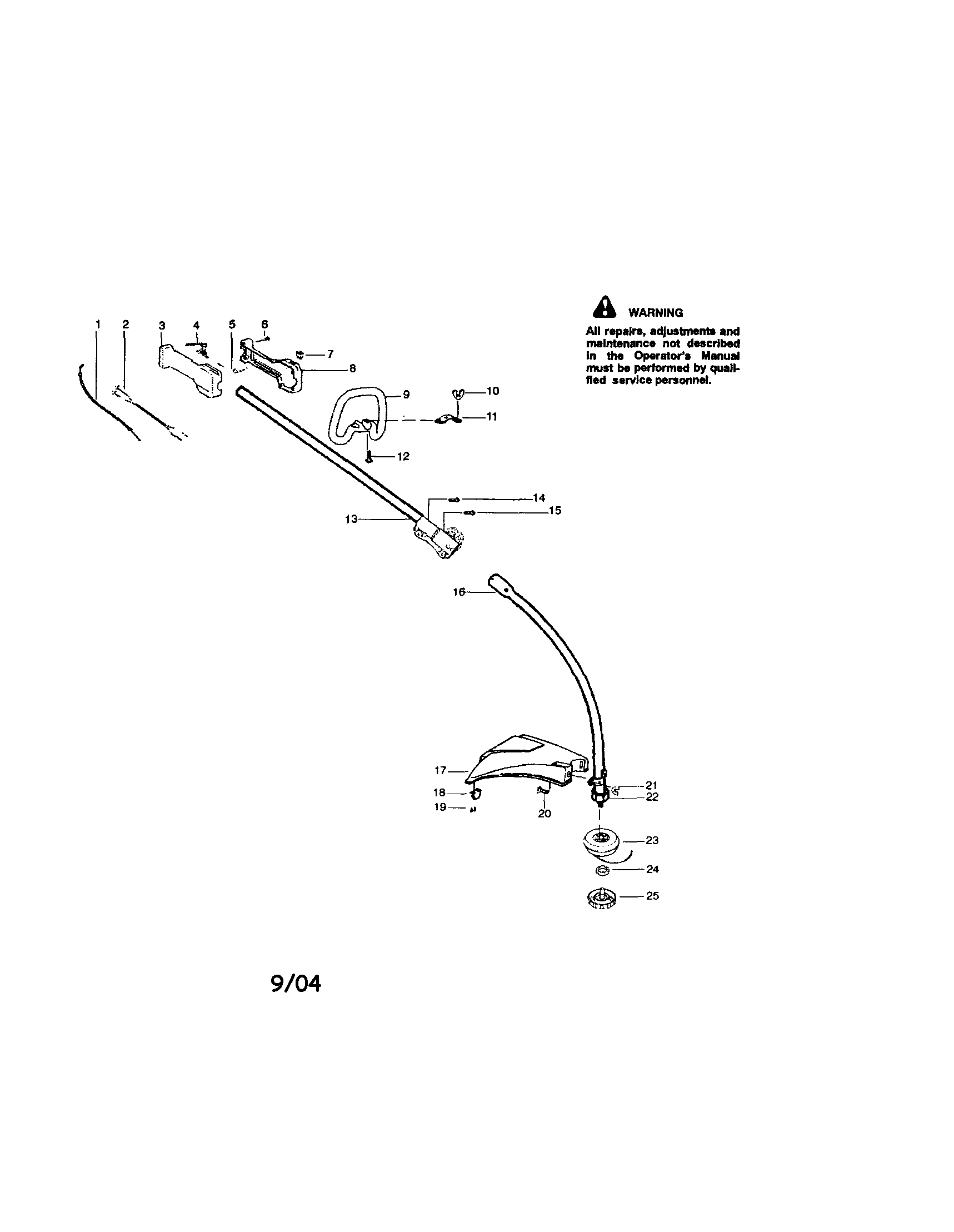 Craftsman 358795500 driveshaft/handle/shield diagram