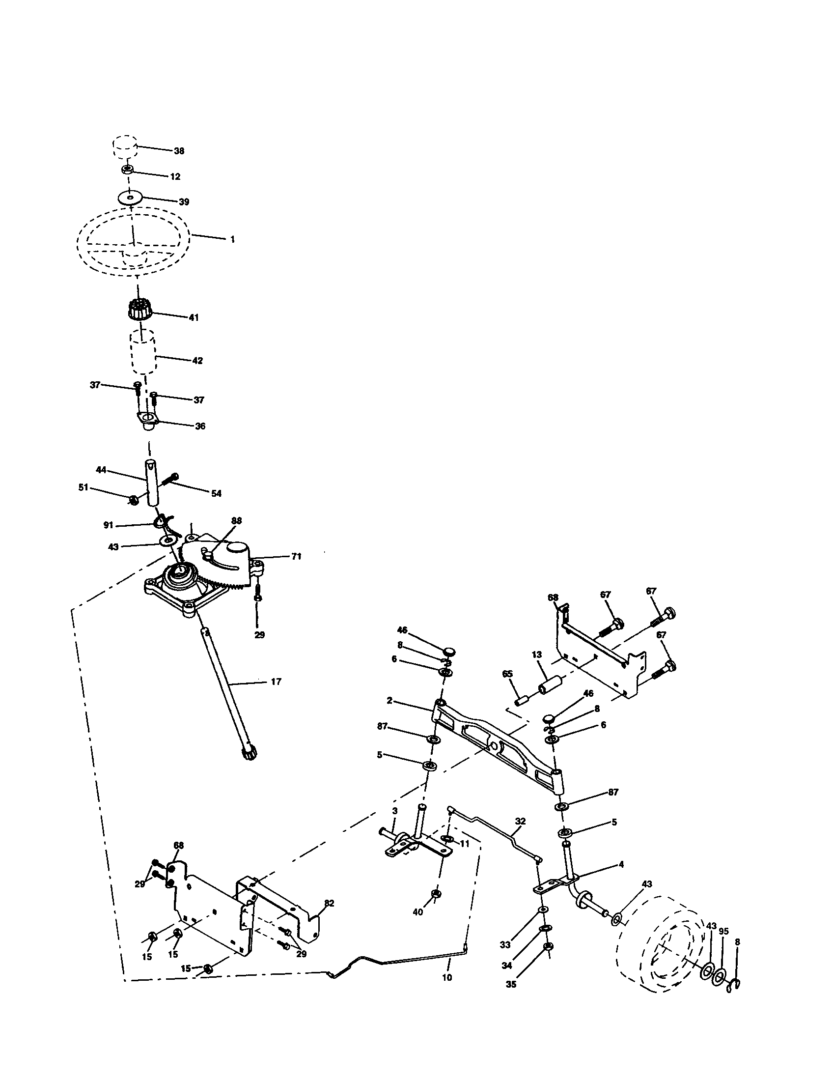 Craftsman 917277182 steering assembly diagram