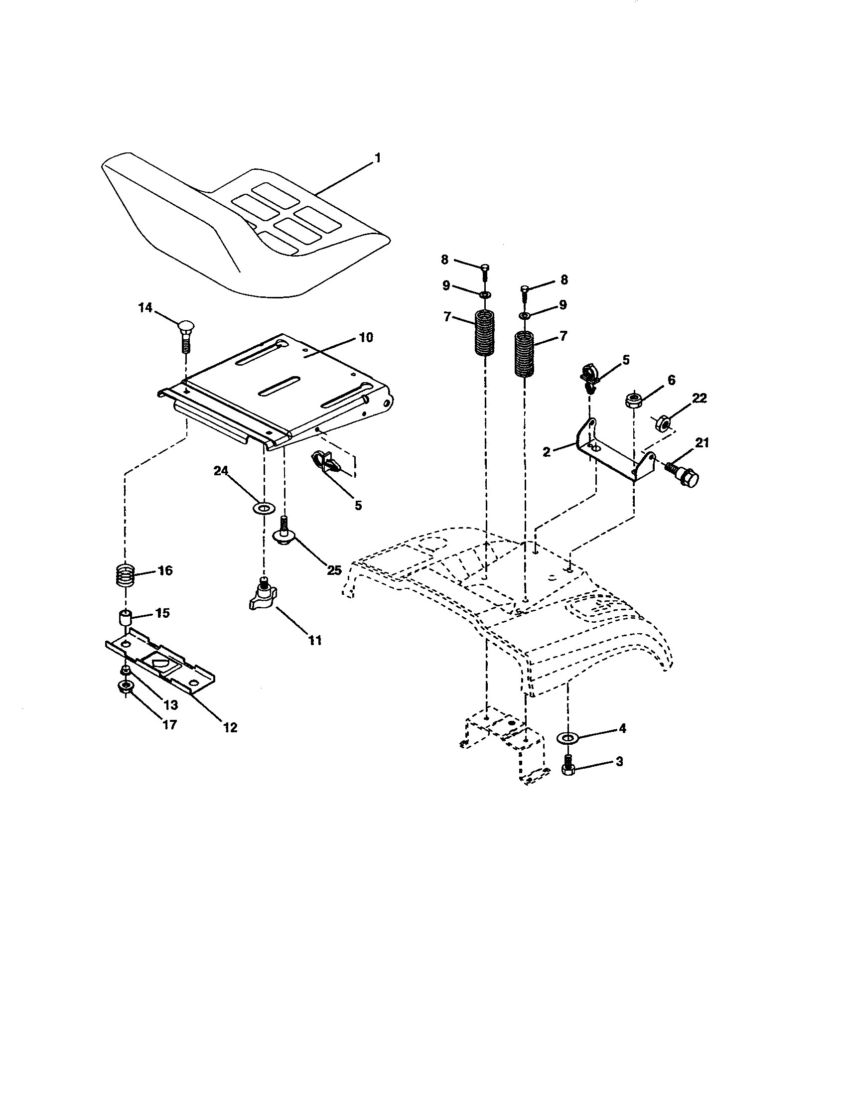 Craftsman 917277182 seat assembly diagram