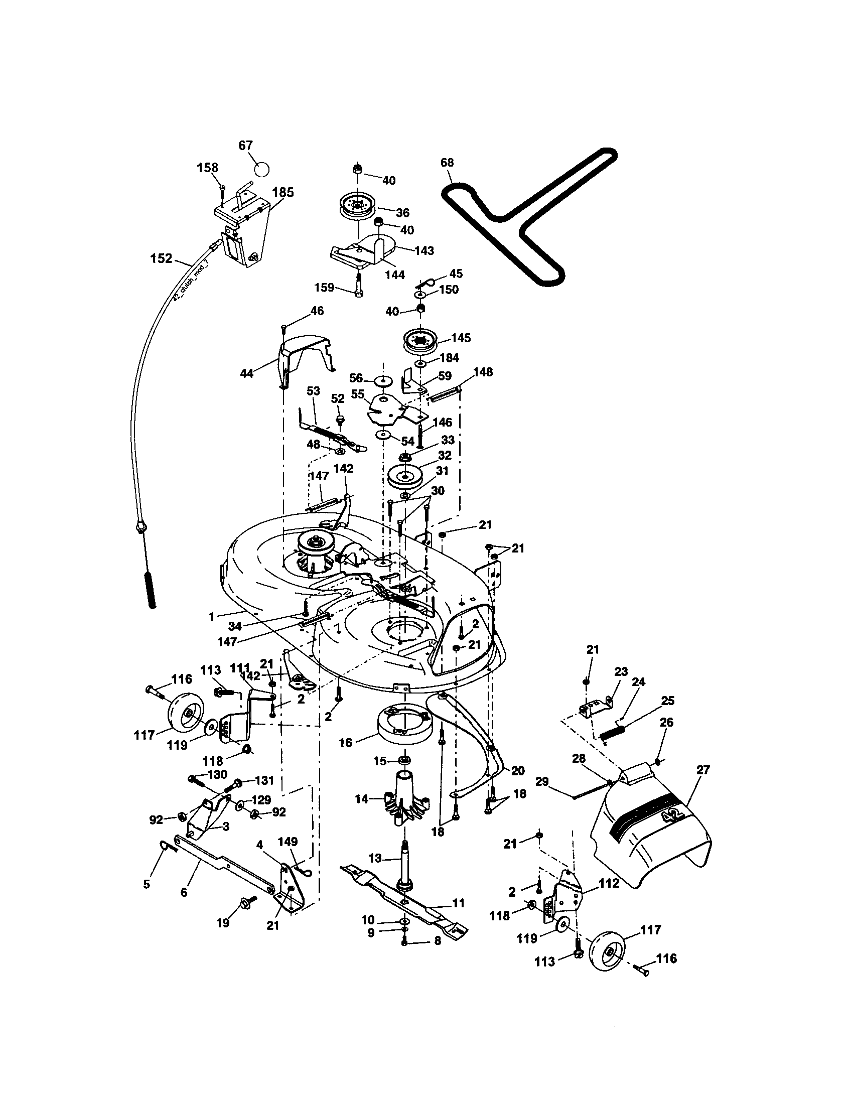 Craftsman 917275760 mower deck diagram