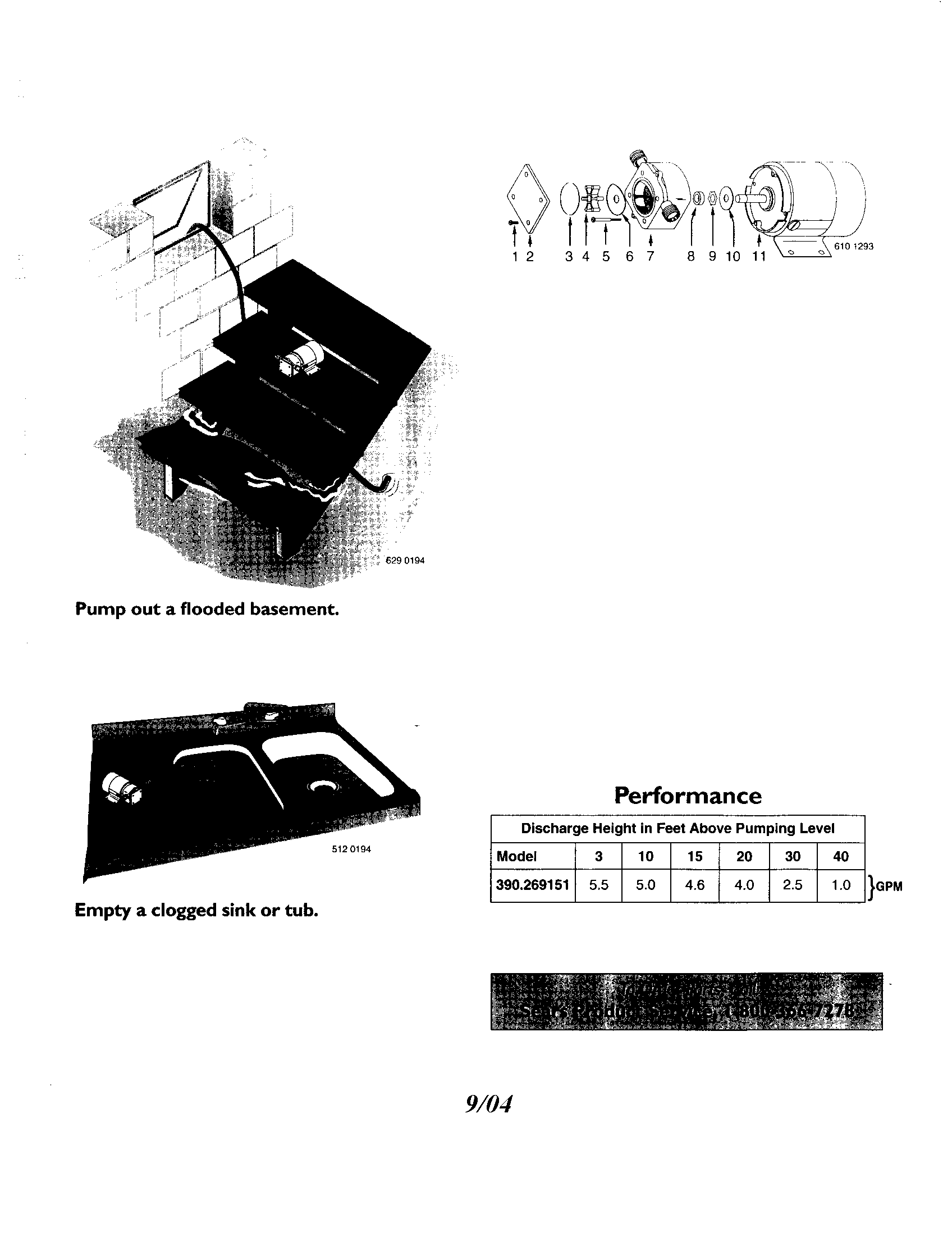 Craftsman 390269151 utility pump assembly diagram