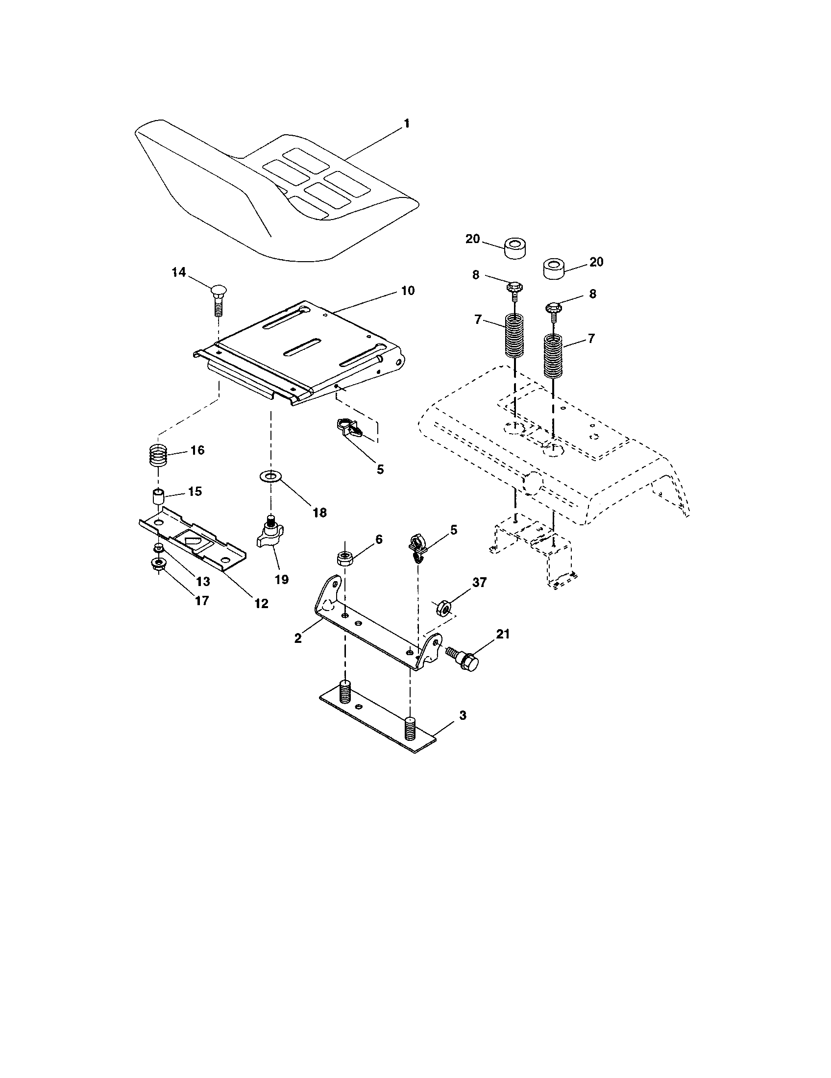 Craftsman 917276022 seat assembly diagram