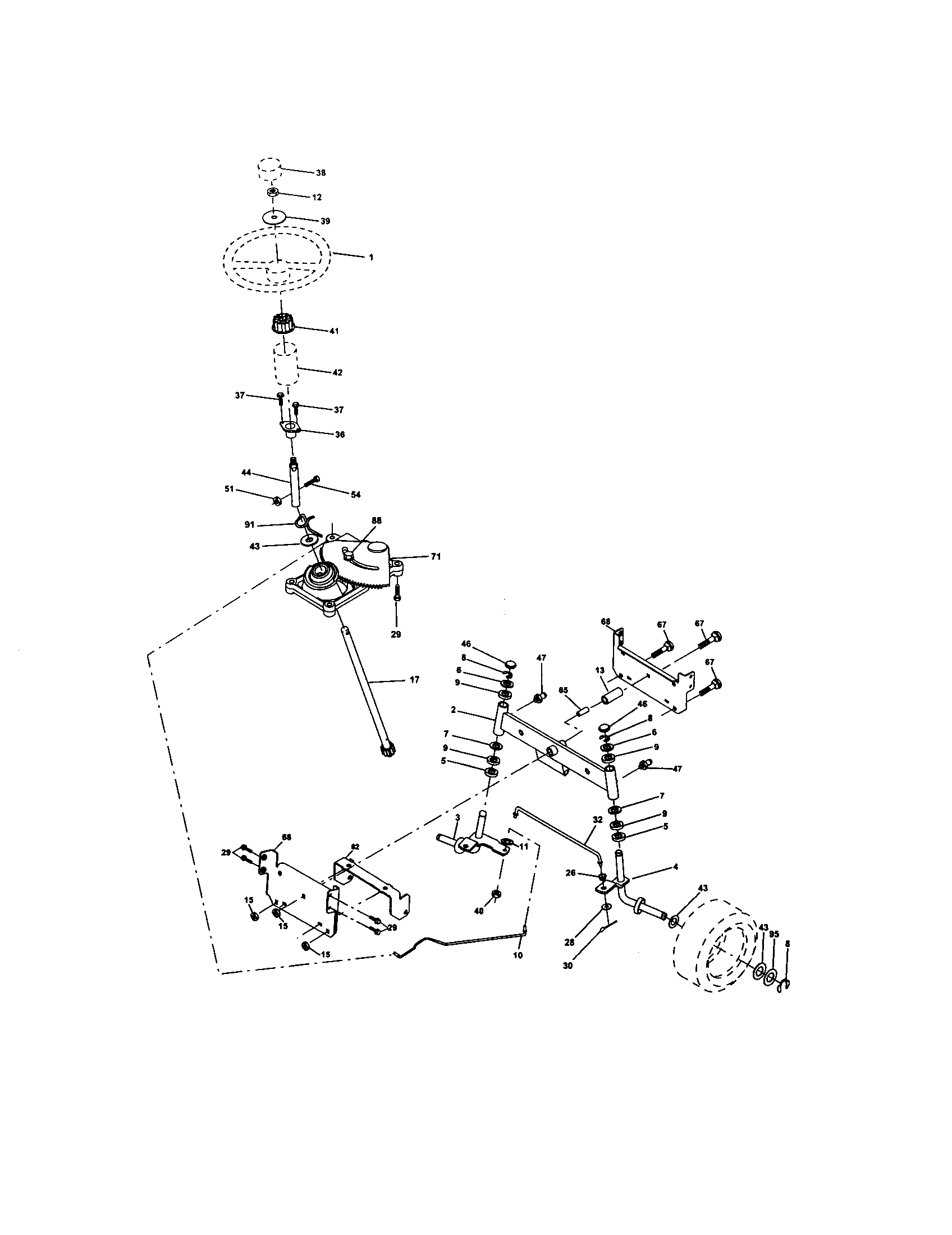 Craftsman 917277251 steering assembly diagram