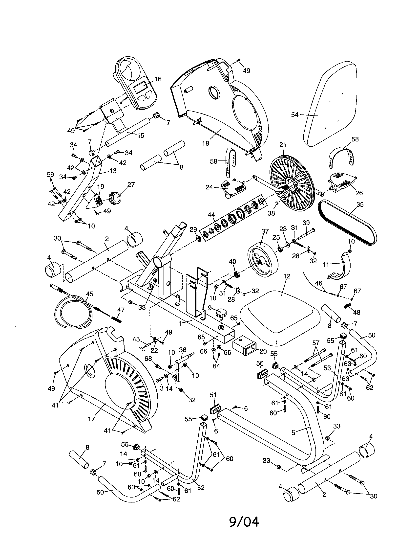 Weslo 831283161 frame/sideshields/seat diagram