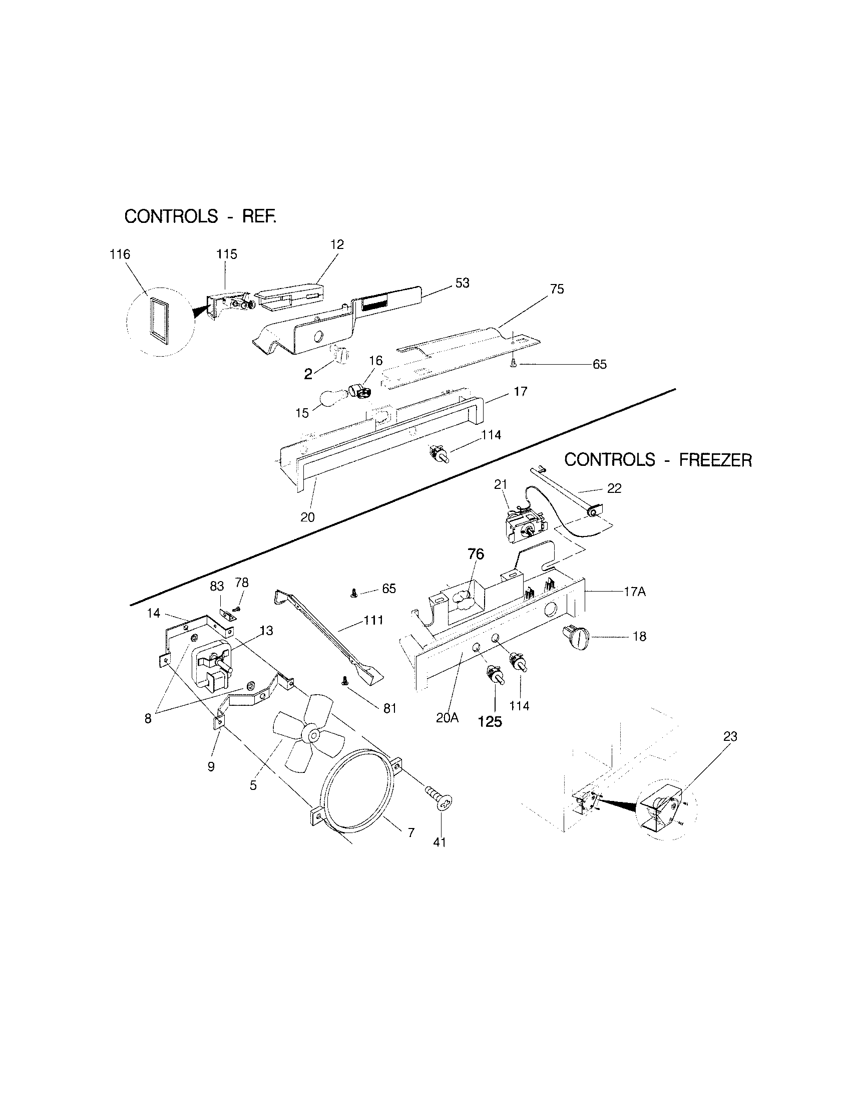 Frigidaire FRS24WSGW5 controls diagram