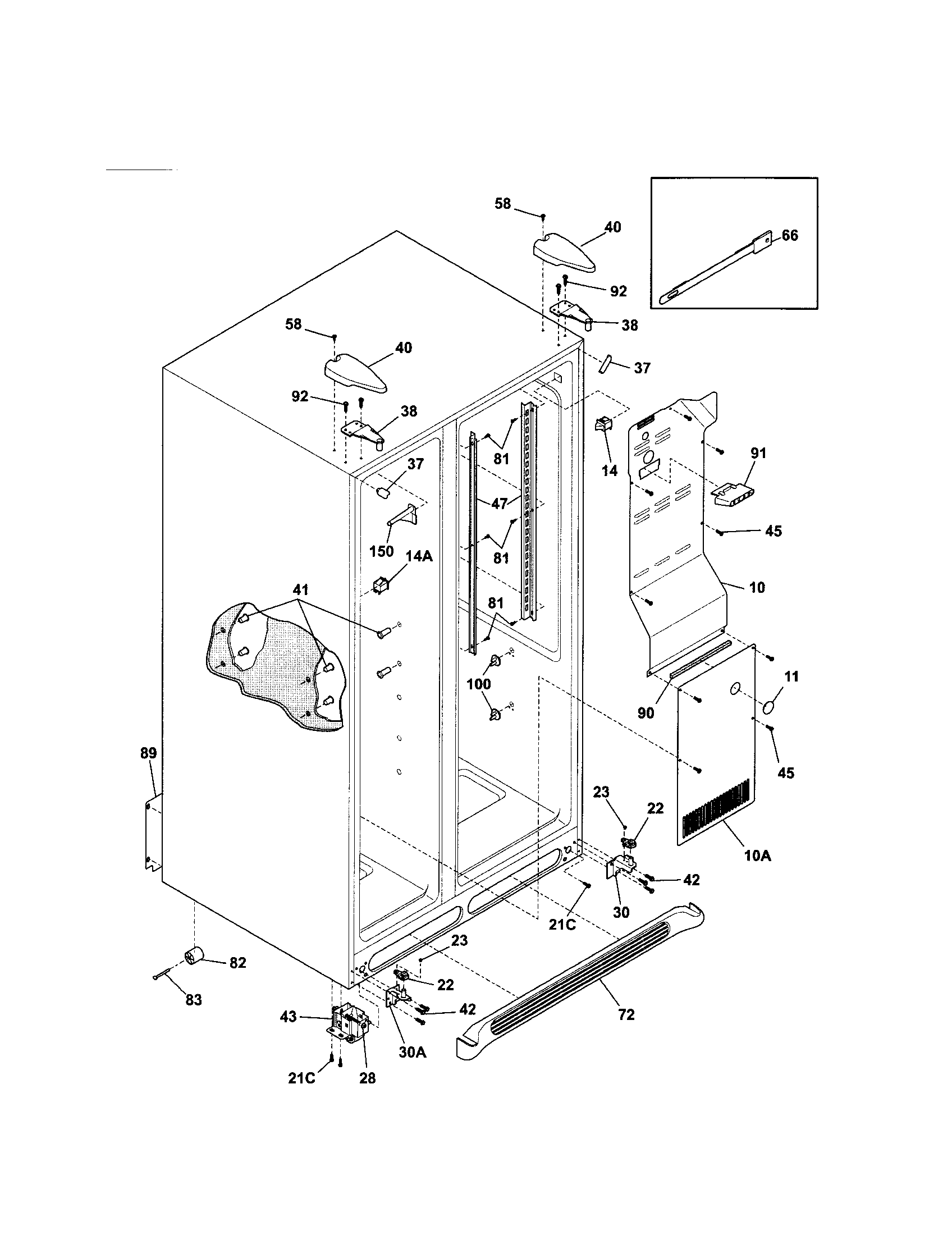 Kenmore 25356283405 cabinet diagram
