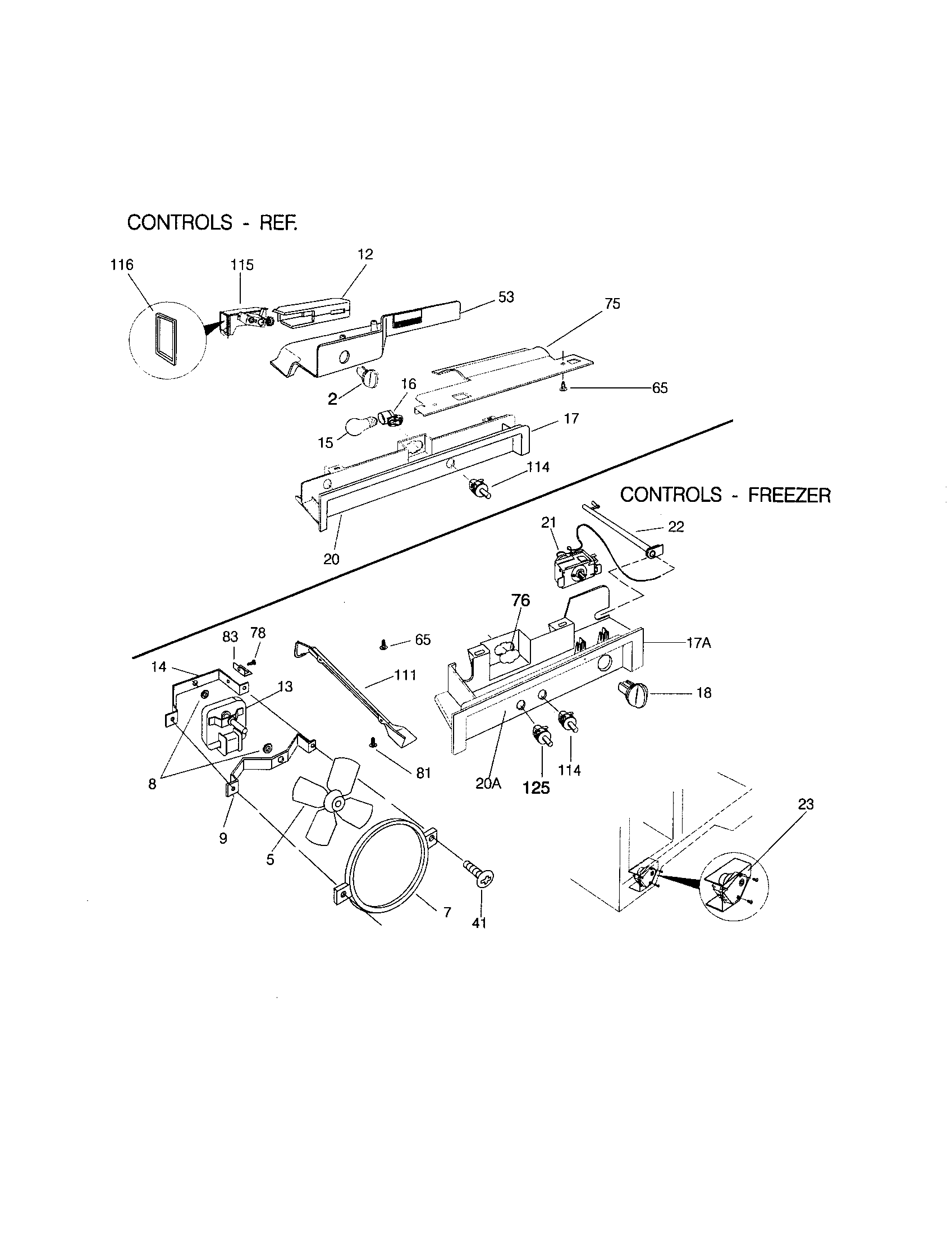 Frigidaire FRS24WSGW4 controls diagram