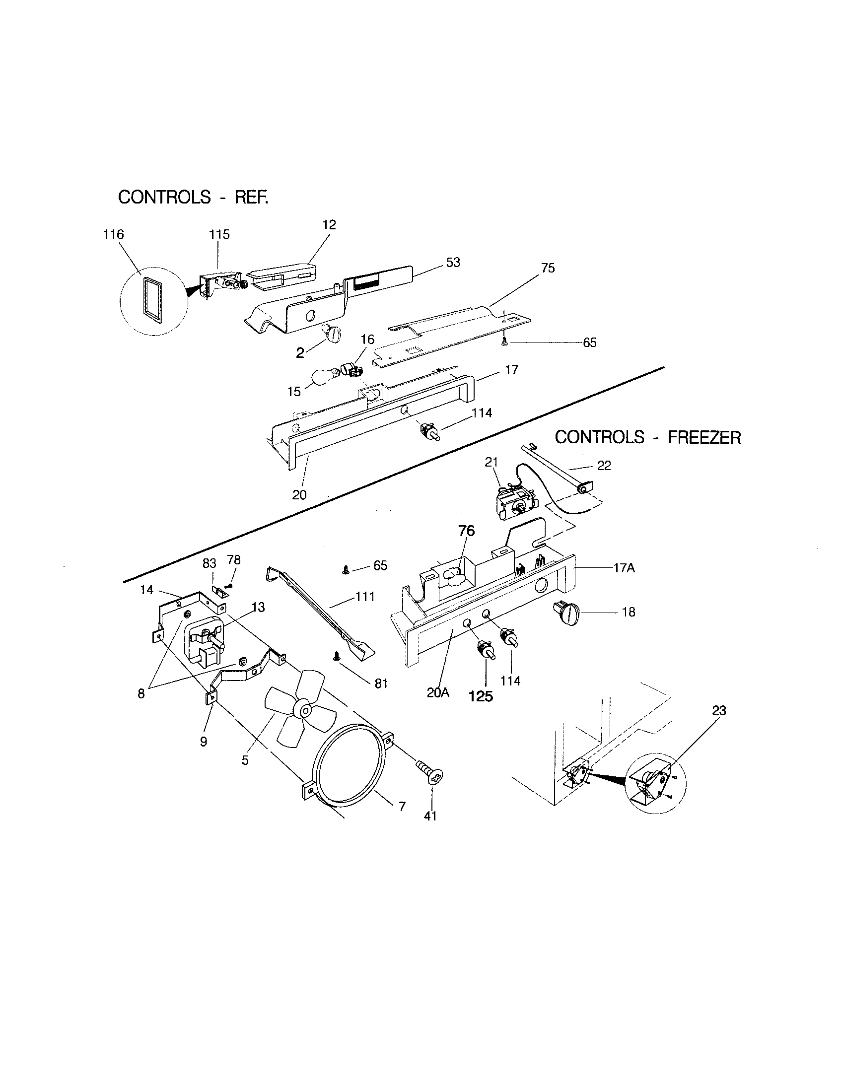 Frigidaire FRS24WSGW2 controls diagram