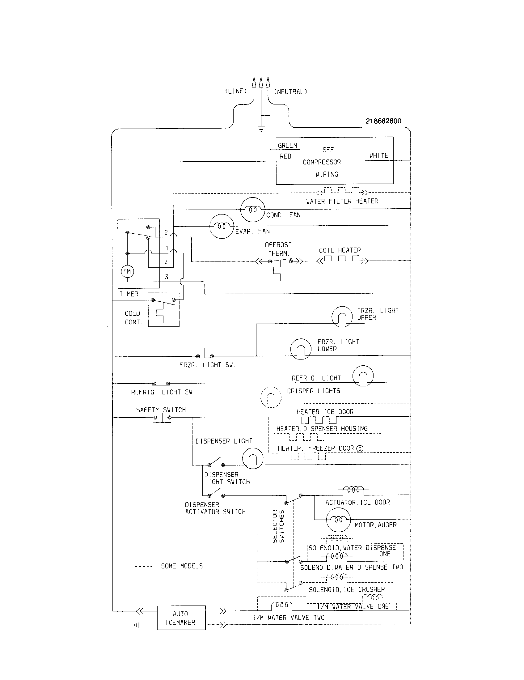 Frigidaire FRS24WSGW2 wiring schematic diagram