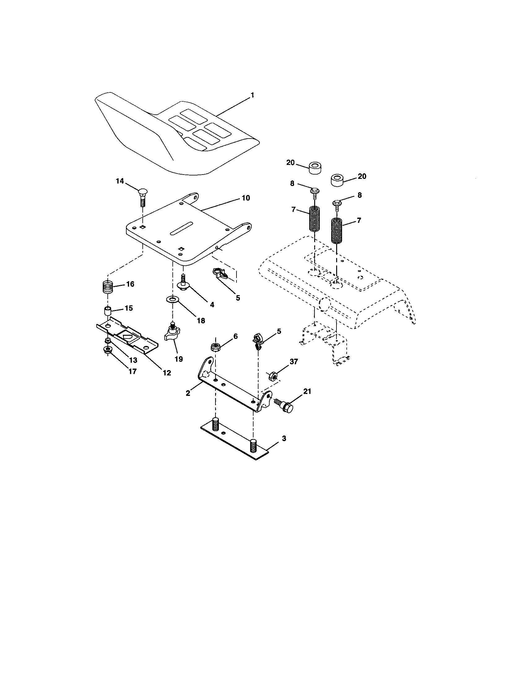 Craftsman 917276230 seat assembly diagram