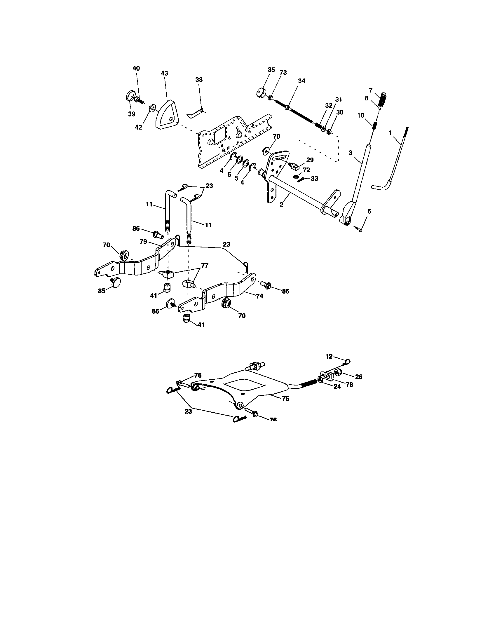 Craftsman 917276230 lift assembly diagram