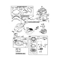 Briggs & Stratton 123K05-0344-E1 short block/starter-rewind diagram