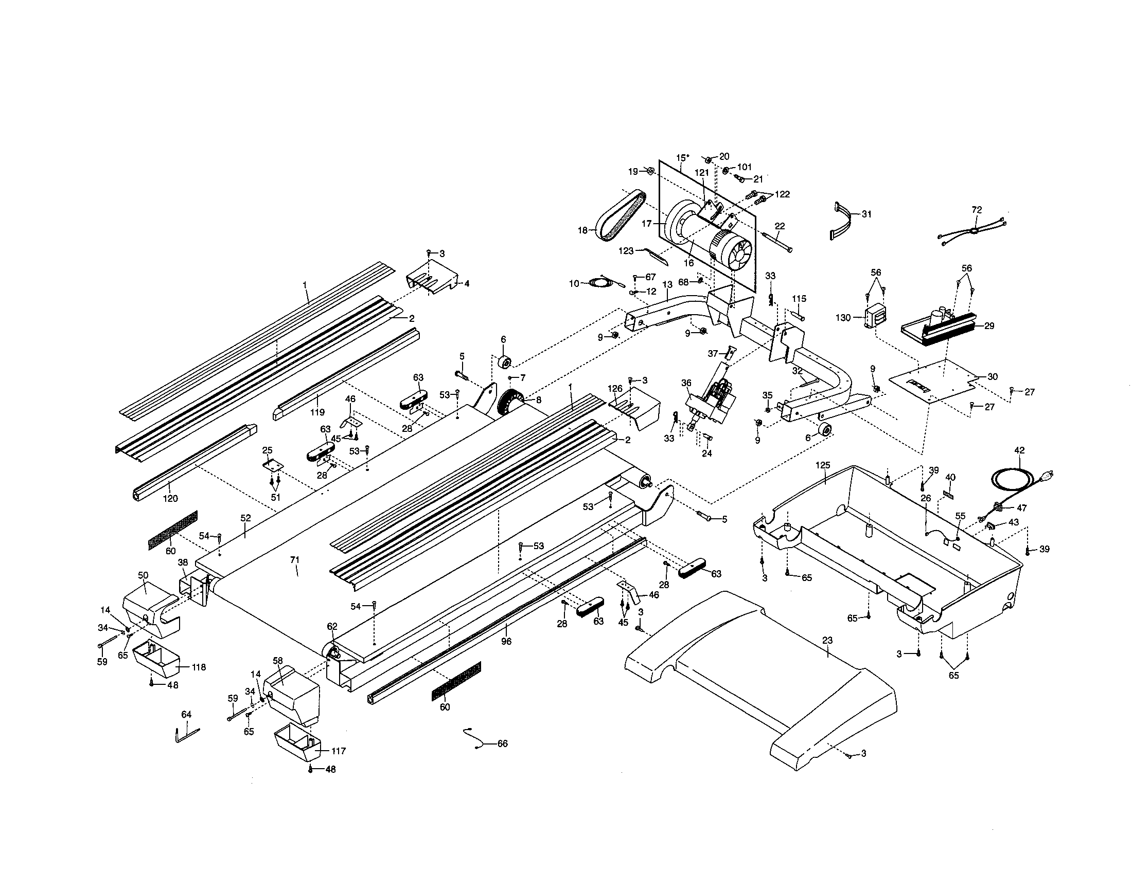 Proform PFTL517040 belt/motor diagram