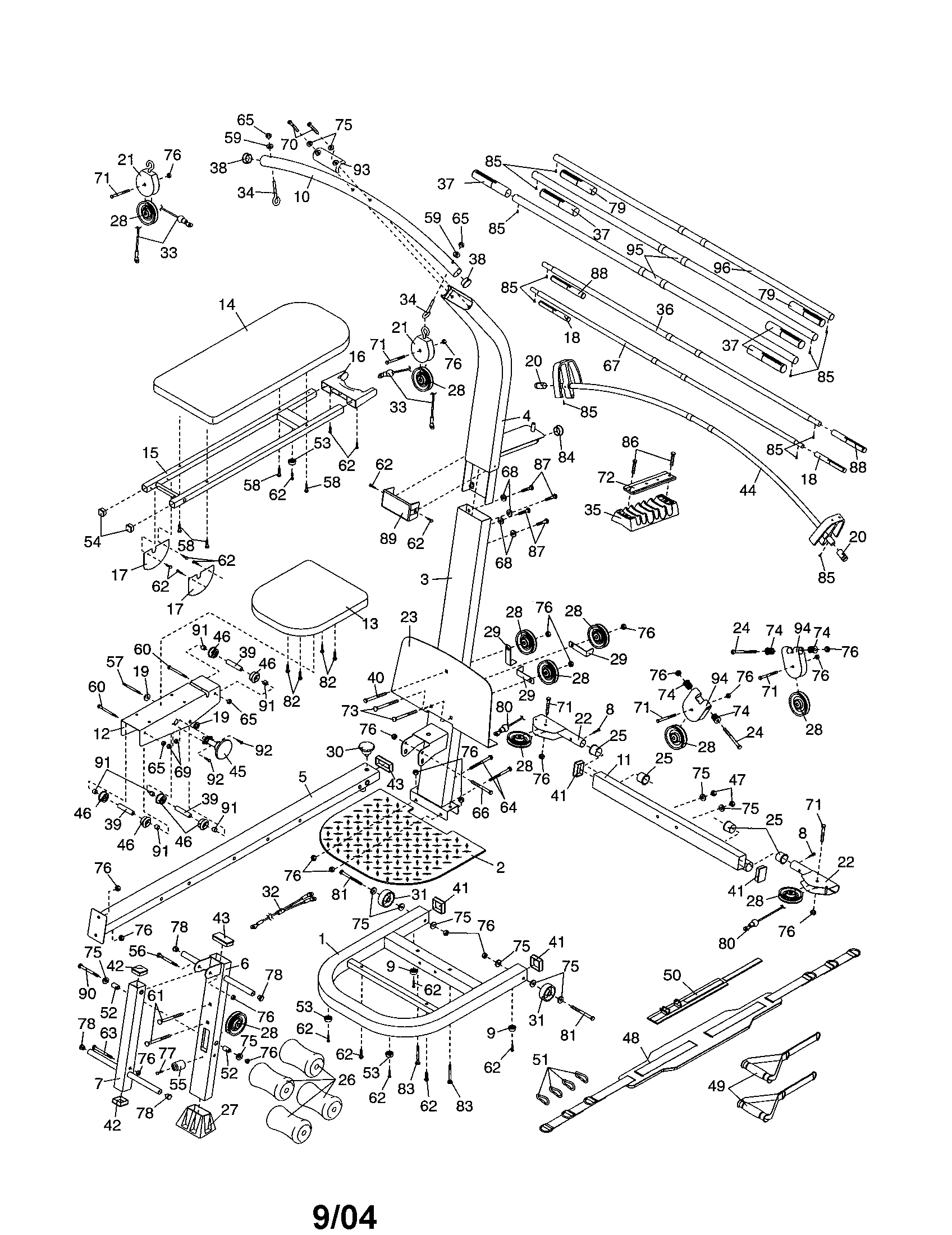 Weider WESY39242 weight system diagram