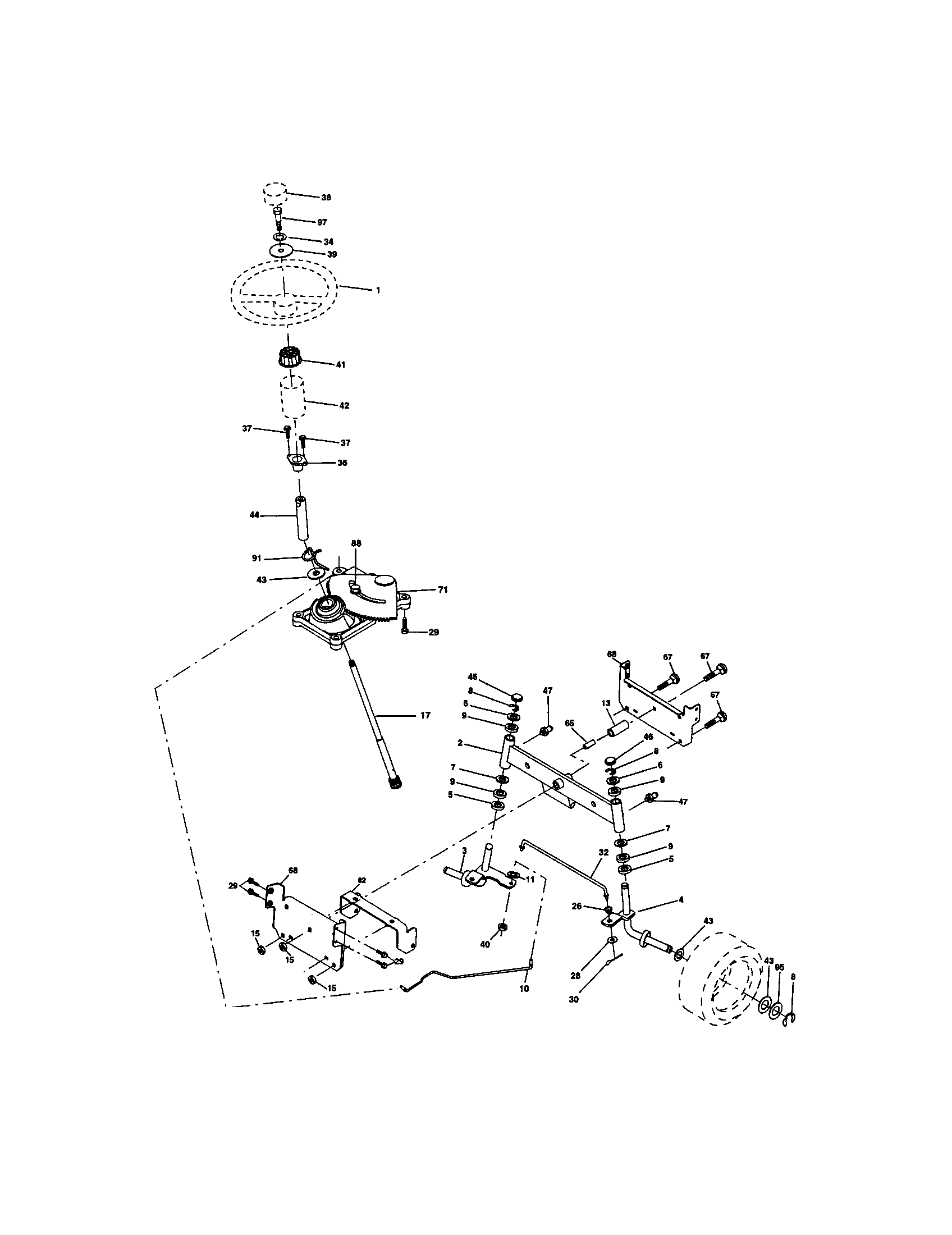 Craftsman 917275380 steering assembly diagram
