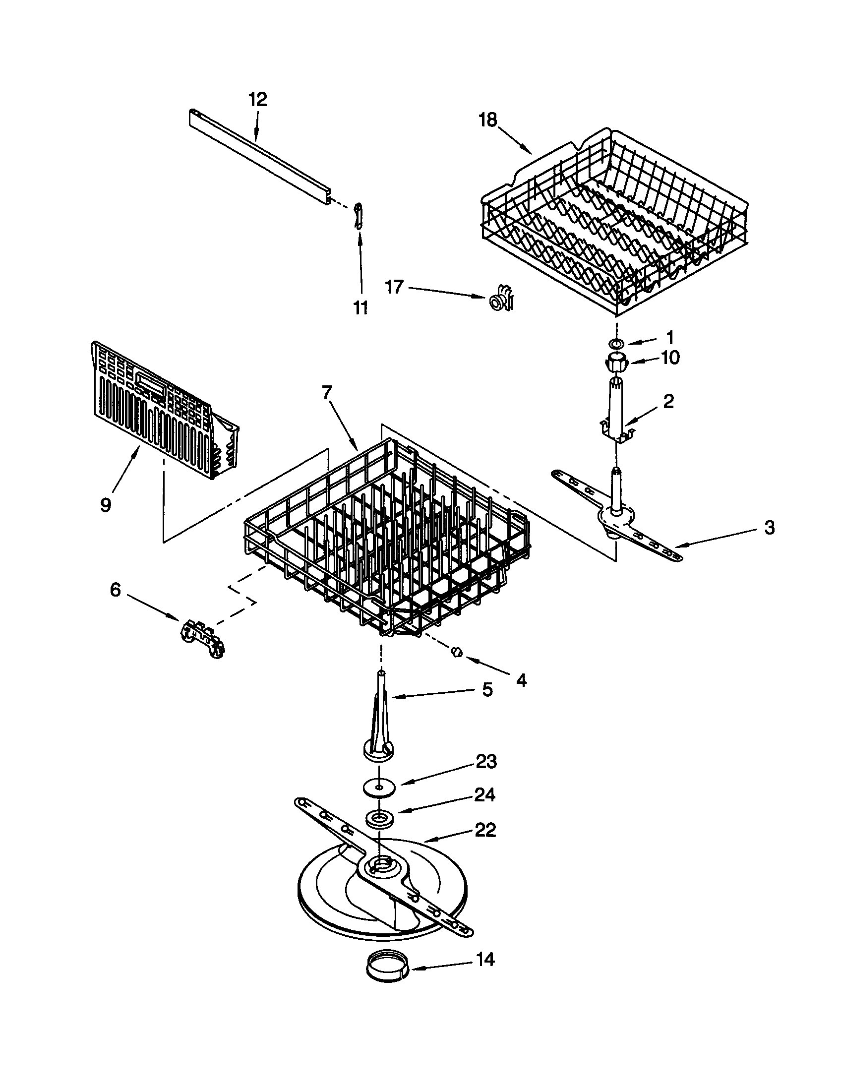 Kenmore 66515595790 dishrack diagram
