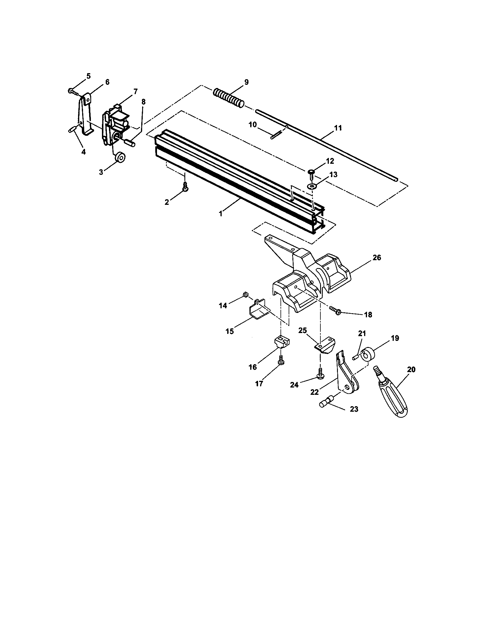 Ryobi BT3100 rip fence assembly diagram