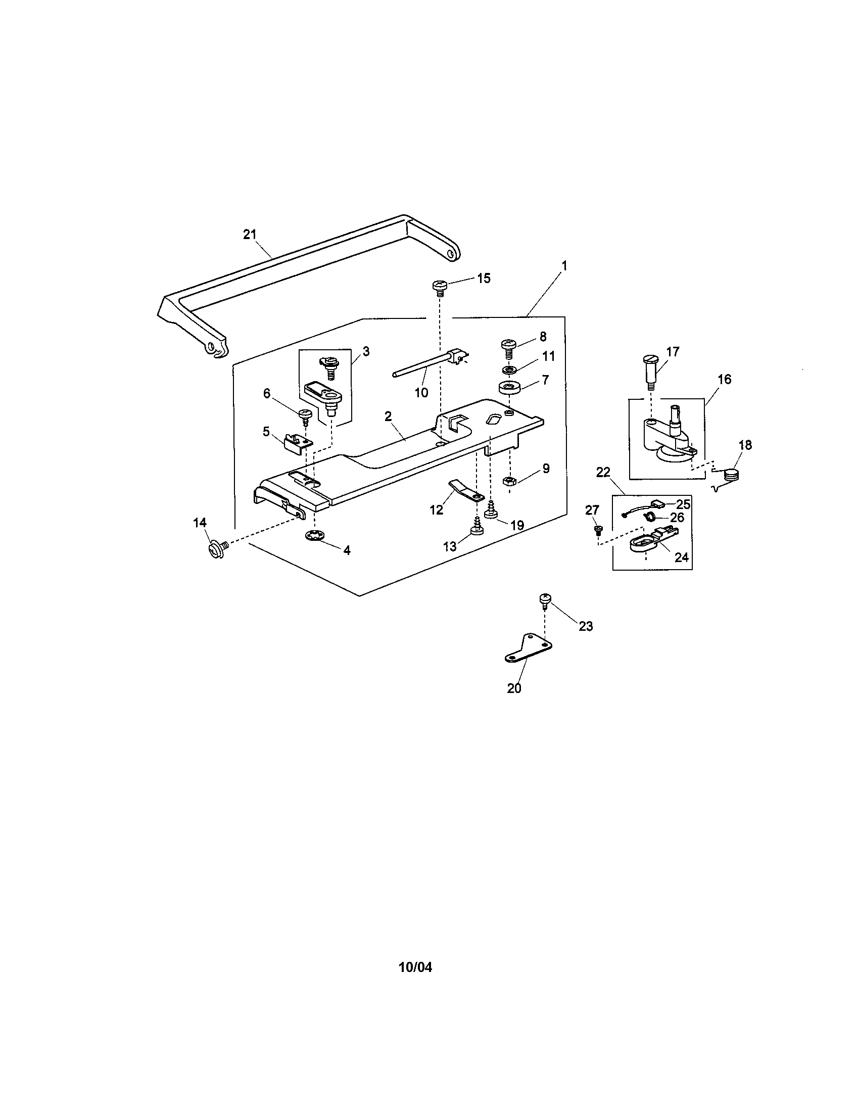 Kenmore 38516231301 top cover unit/bobbin winder unit diagram