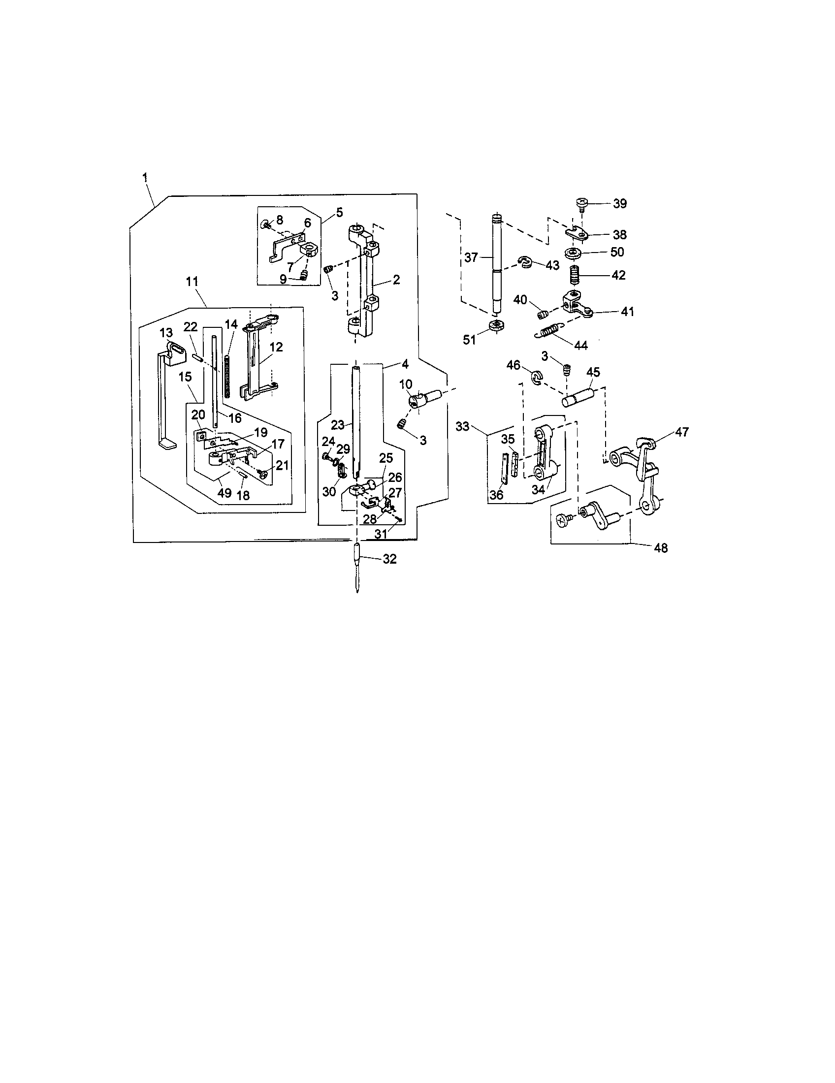 Kenmore 38516231301 needle bar supporter unit diagram