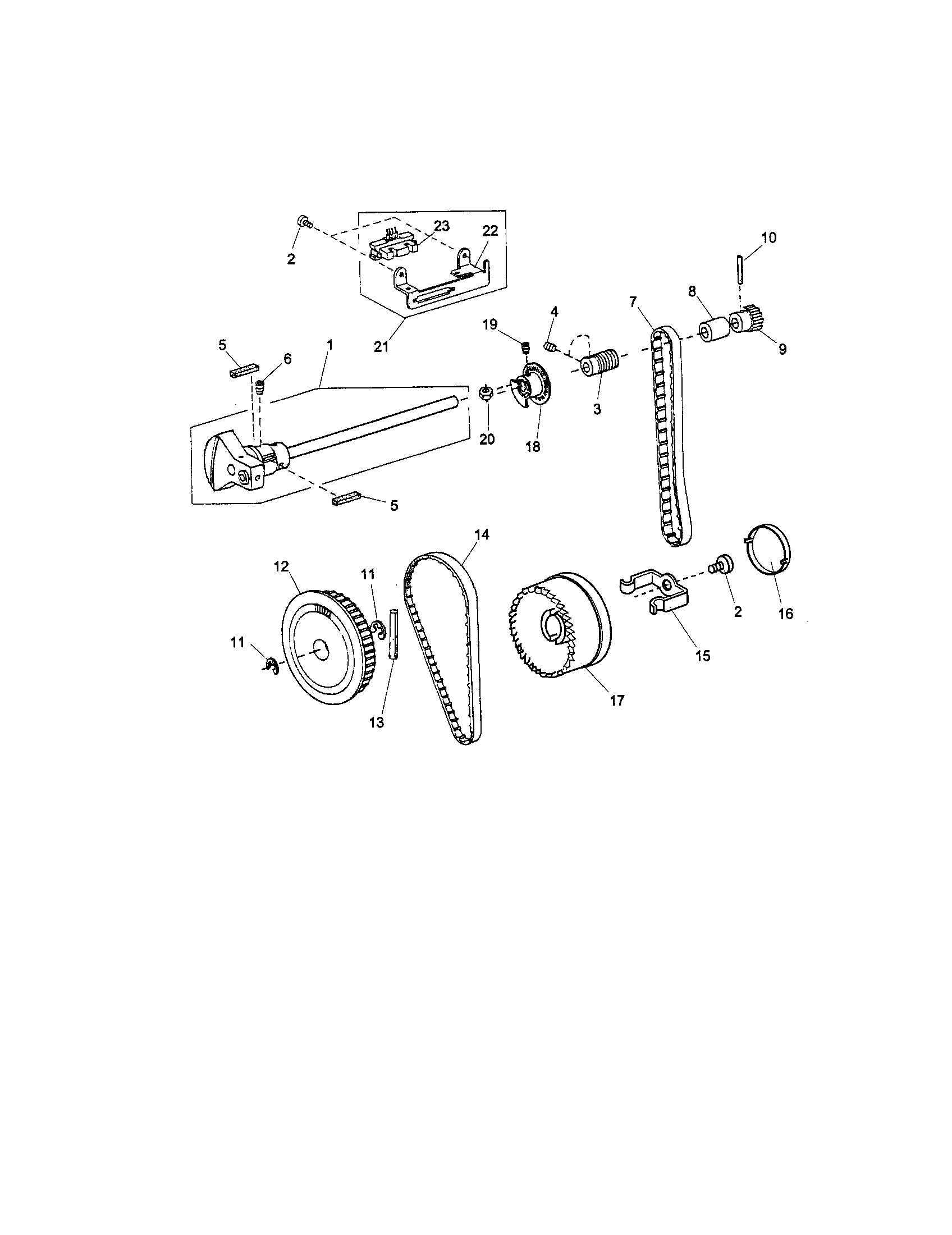 Kenmore 38516231301 upper shaft comp. unit diagram