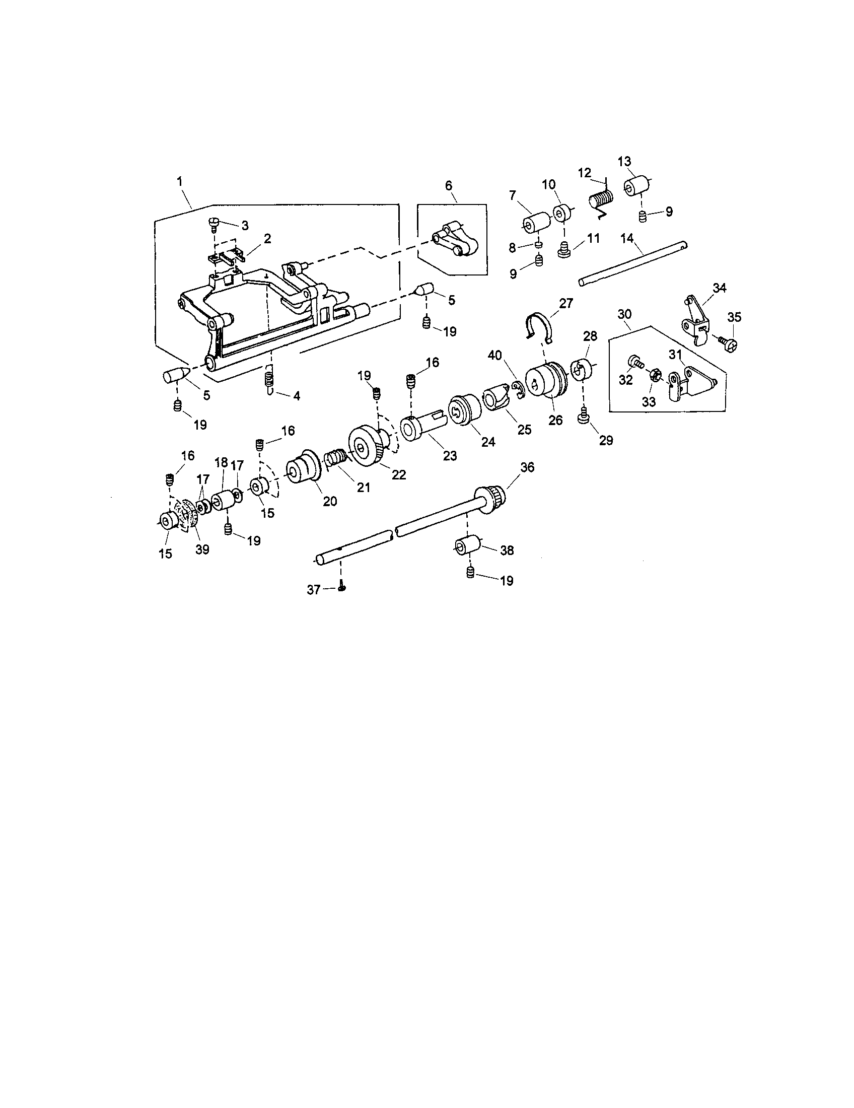 Kenmore 38516231301 feed shaft unit diagram