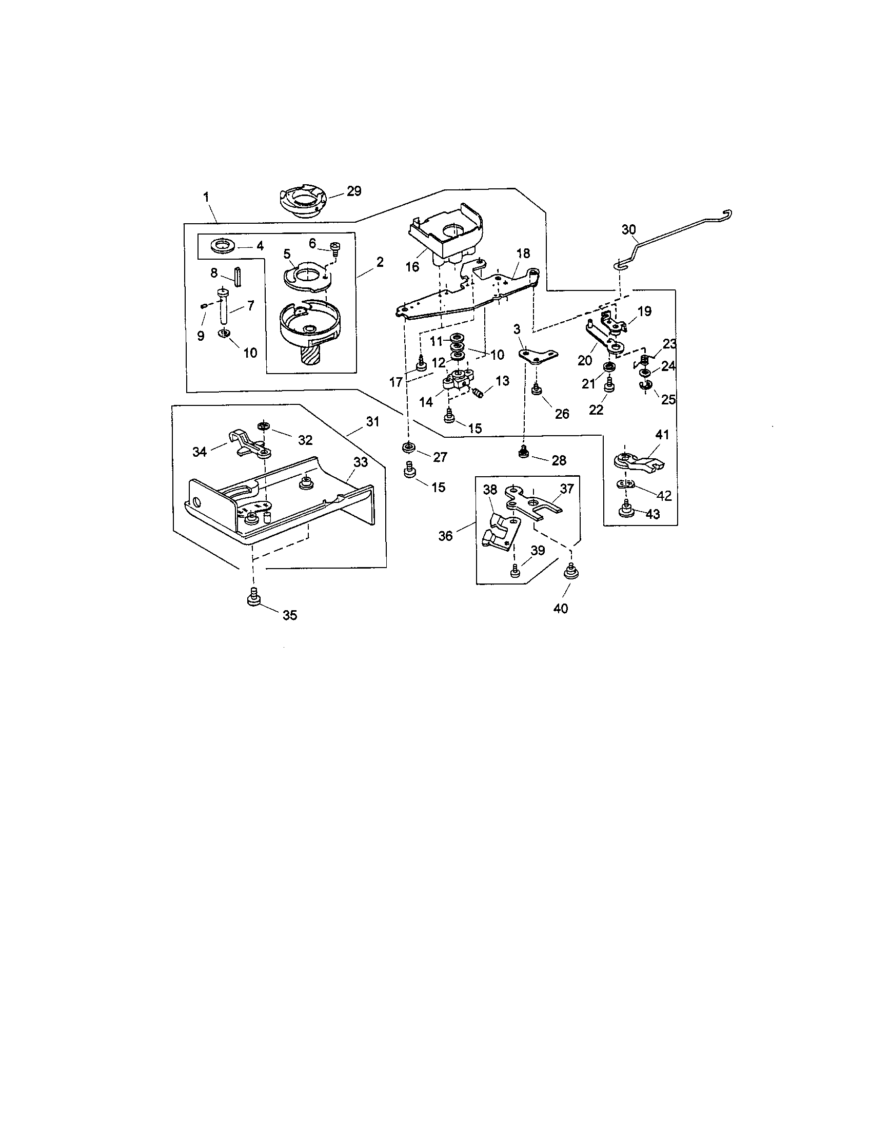 Kenmore 38516231301 hook unit/shuttle body unit diagram