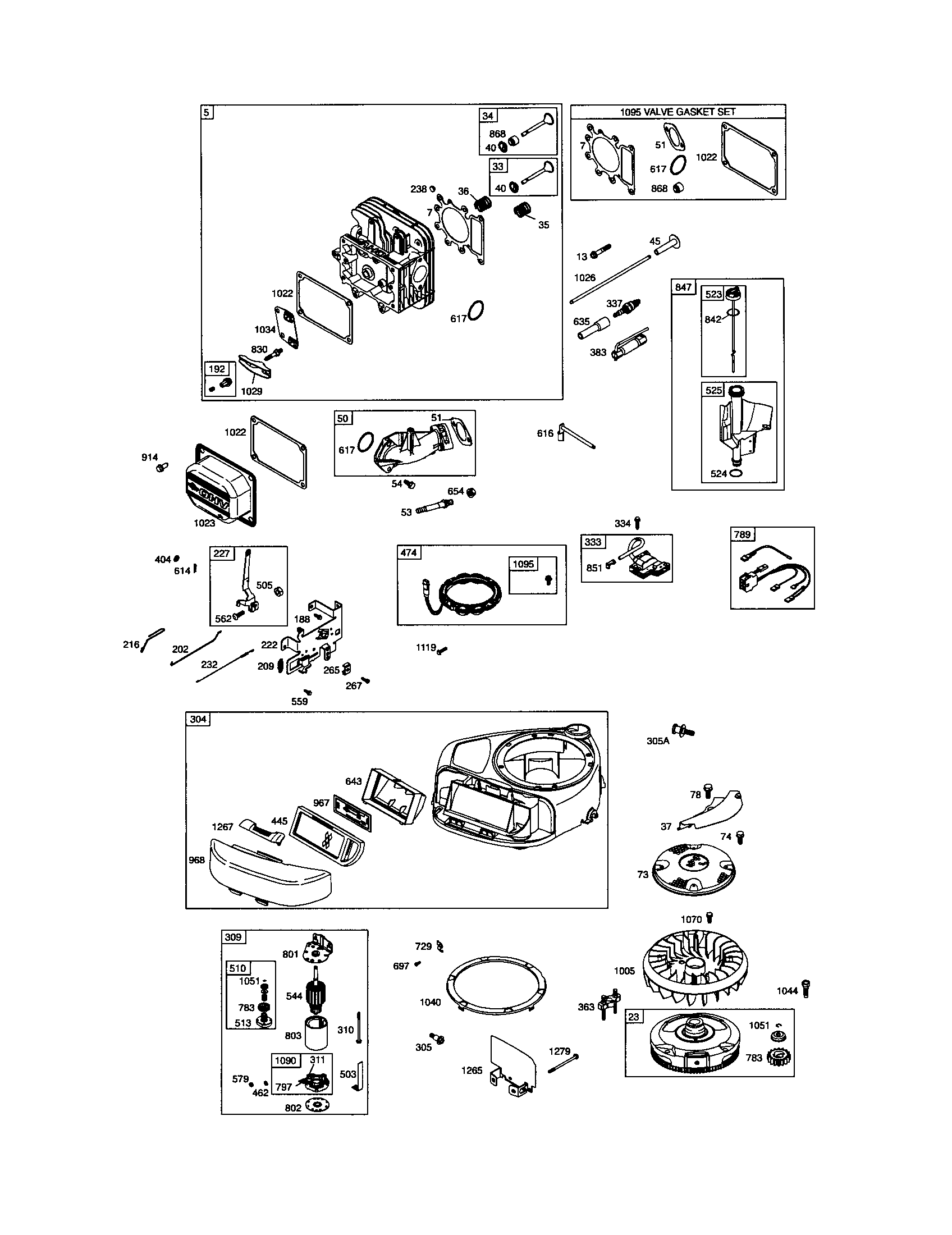 Craftsman 917273402 cylinder-head/motor-starter diagram