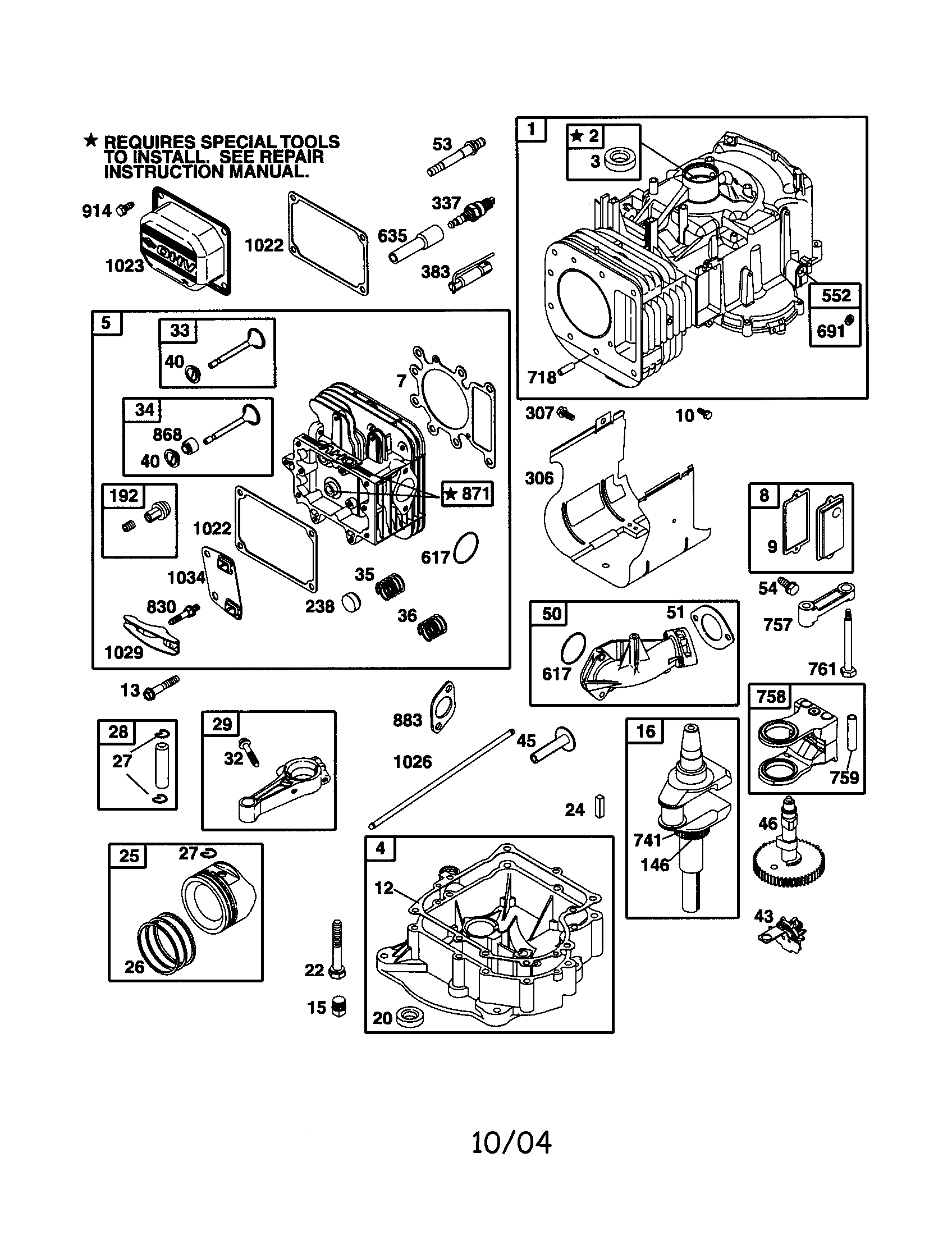 Craftsman 917250440 cylinder/cylinder head/crankshaft diagram