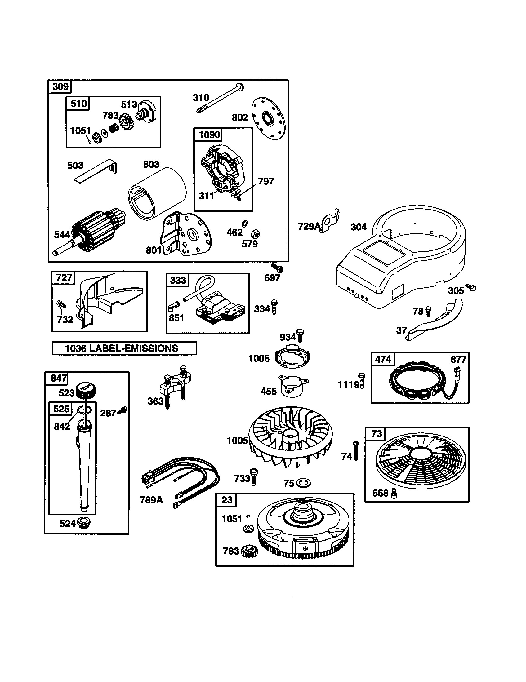 Craftsman 917250440 blower-housing/motor-starter diagram