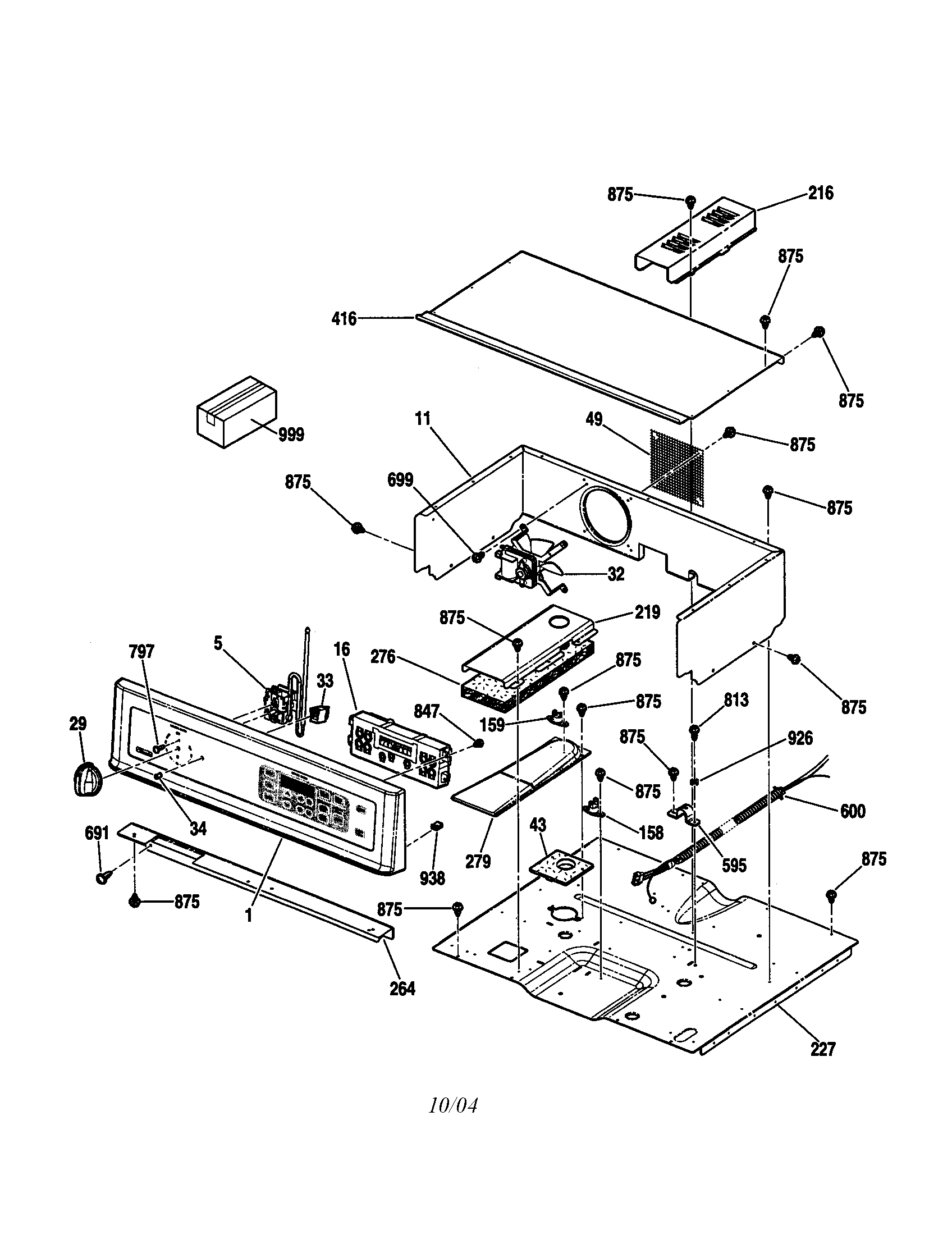 Kenmore 91147629100 control panel diagram