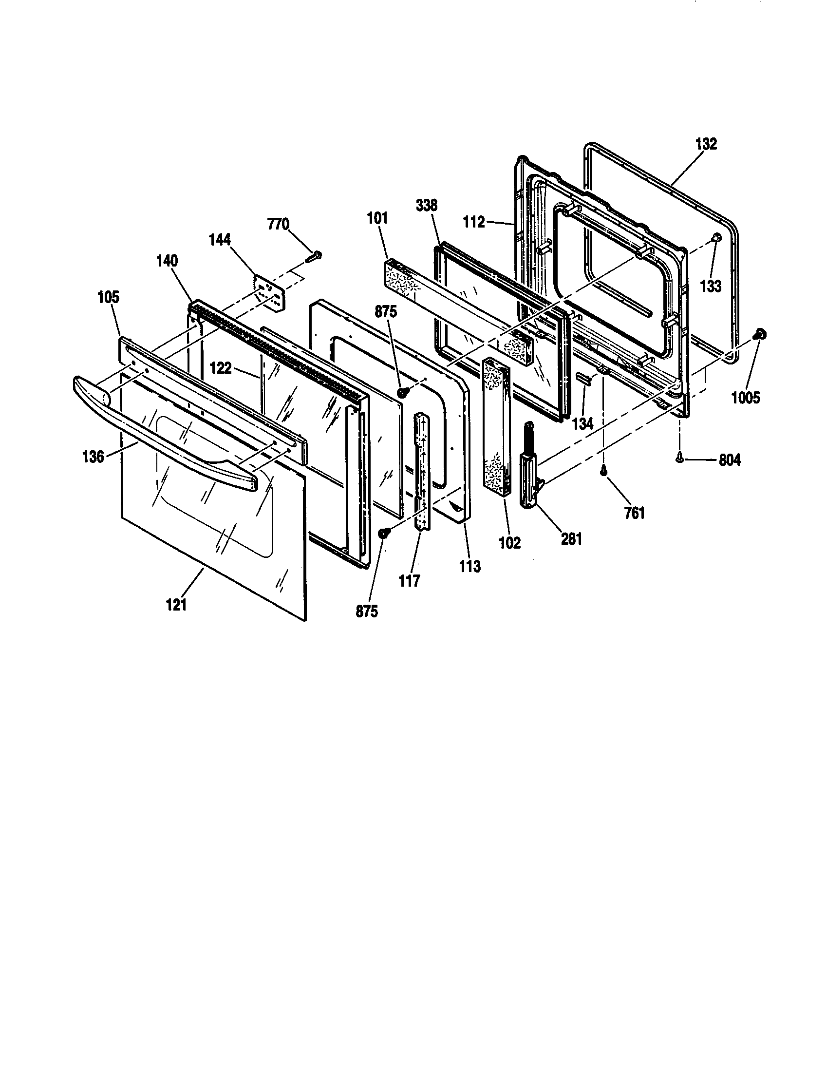 Kenmore 91147629100 lower door section diagram